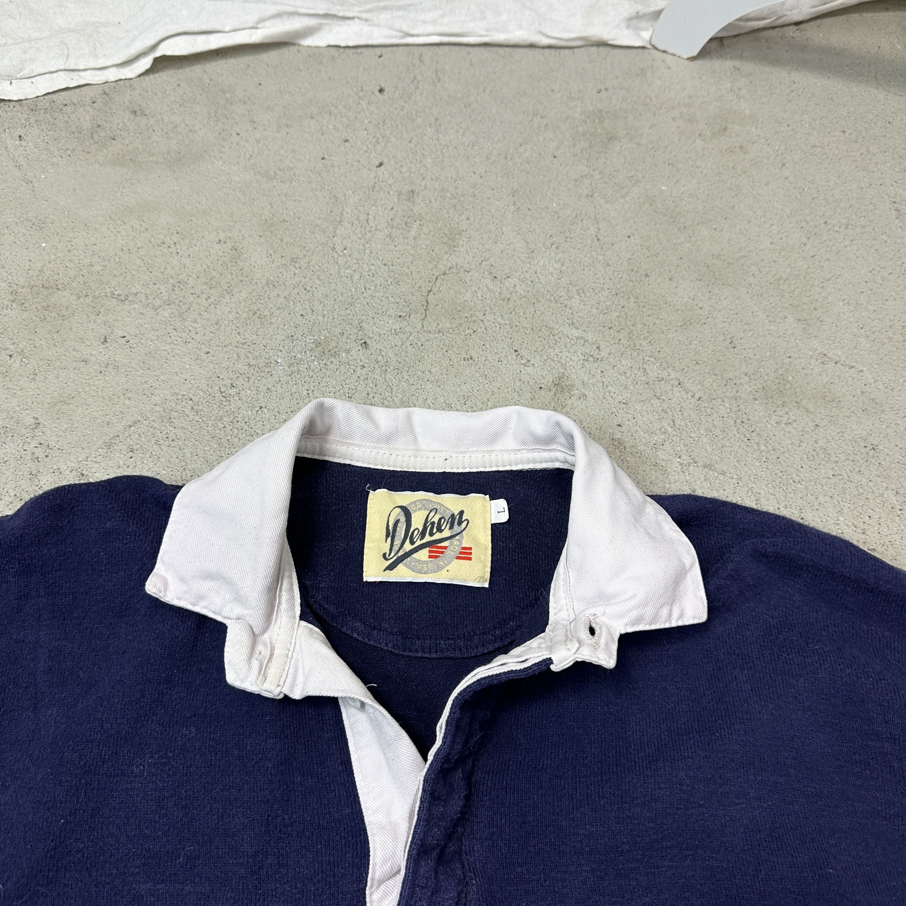 Dehen 1920 Vintage Striped Streetwear Rugby USA Sweatshirt Y2K Size US L / EU 52-54 / 3 - 6 Thumbnail