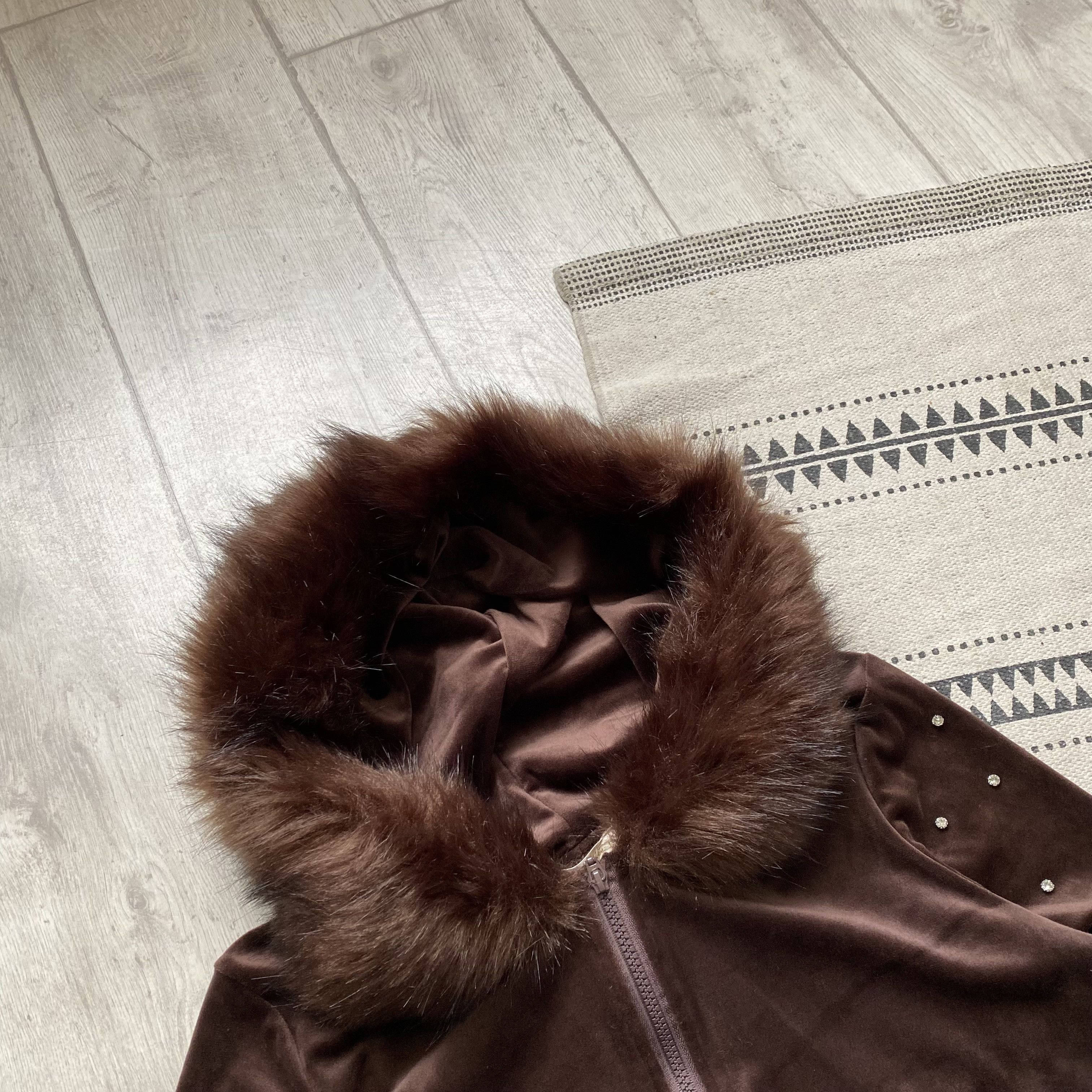 If Six Was Nine AVANT-GARDE Velour Faux fur hoodie with crystal Y2K japanese Size L / US 10 / IT 46 - 2 Thumbnail