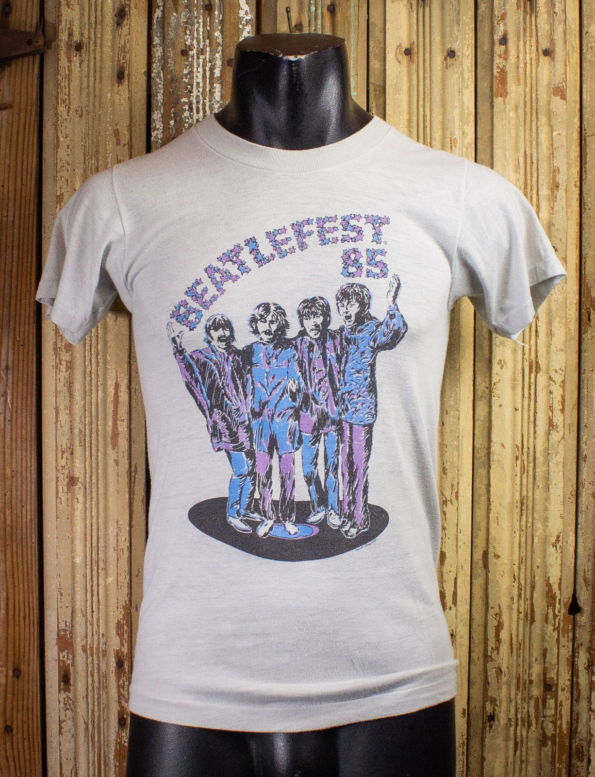 Image of Band Tees x Vintage Beatlefest Concert T Shirt 1985 in White, Men's (Size XS)