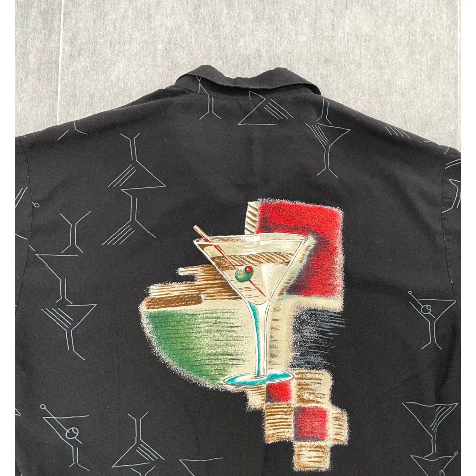 Tori Richard Vintage Tori Richard Button-Up Shirt Men Large Hawaiian Martini Print Casual Summer Black Size US L / EU 52-54 / 3 - 3 Thumbnail