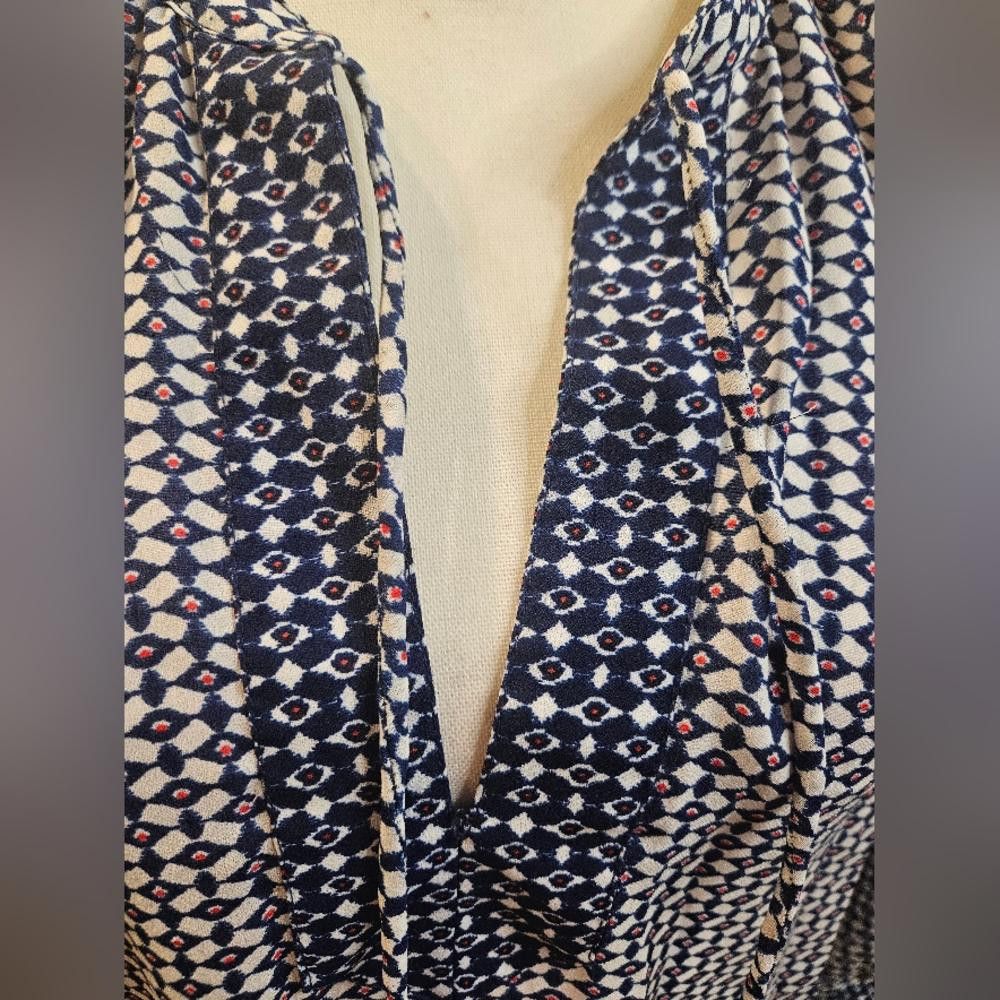 Designer Antilia Femme Navy Printed Boho Tunic Top #170 Size M / US 6-8 / IT 42-44 - 4 Thumbnail