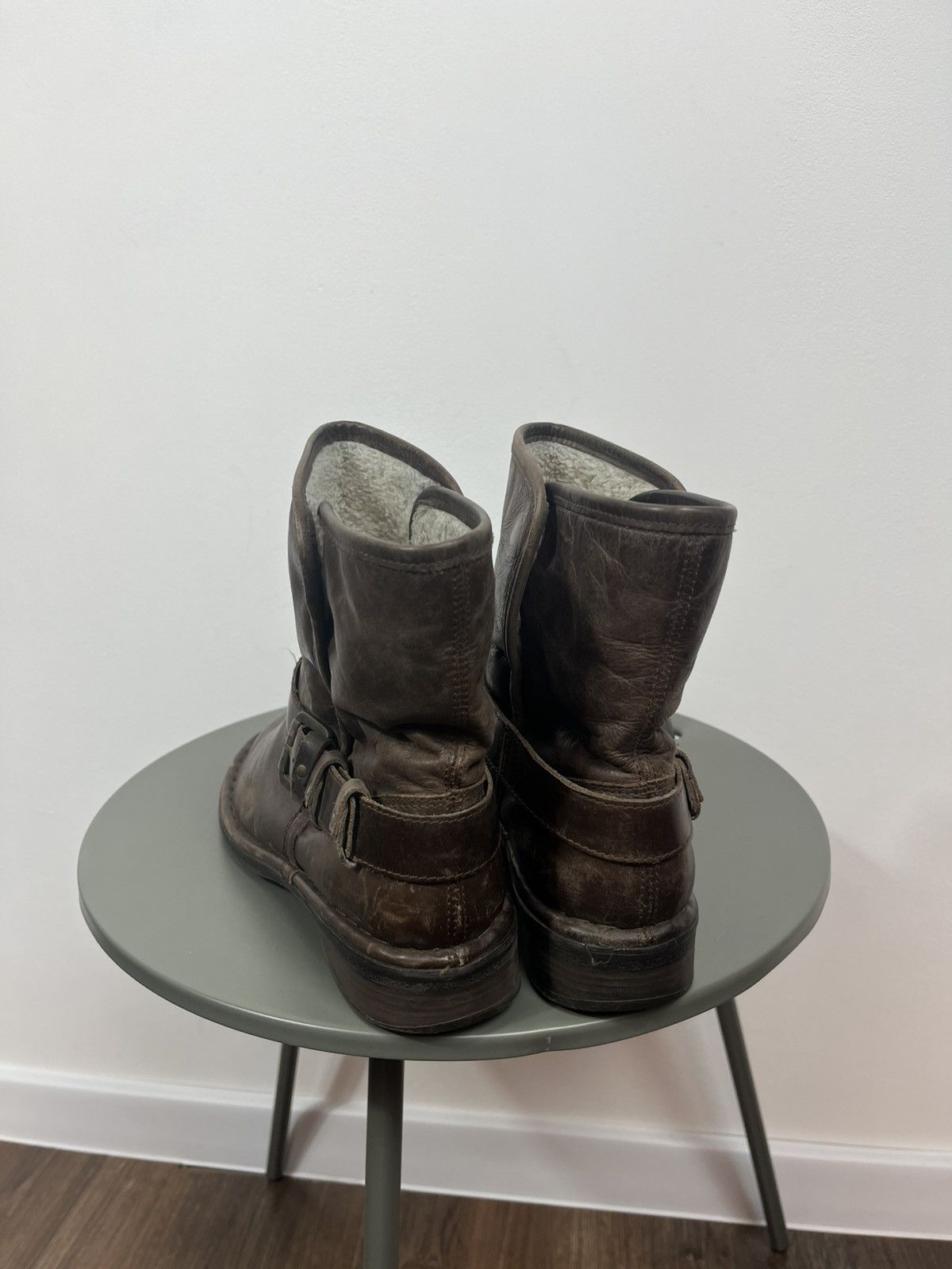Other Men’s Brown Leather Biker Ankle Boots Buckle EU 41.5 Size US 8.5 / EU 41-42 - 7 Thumbnail