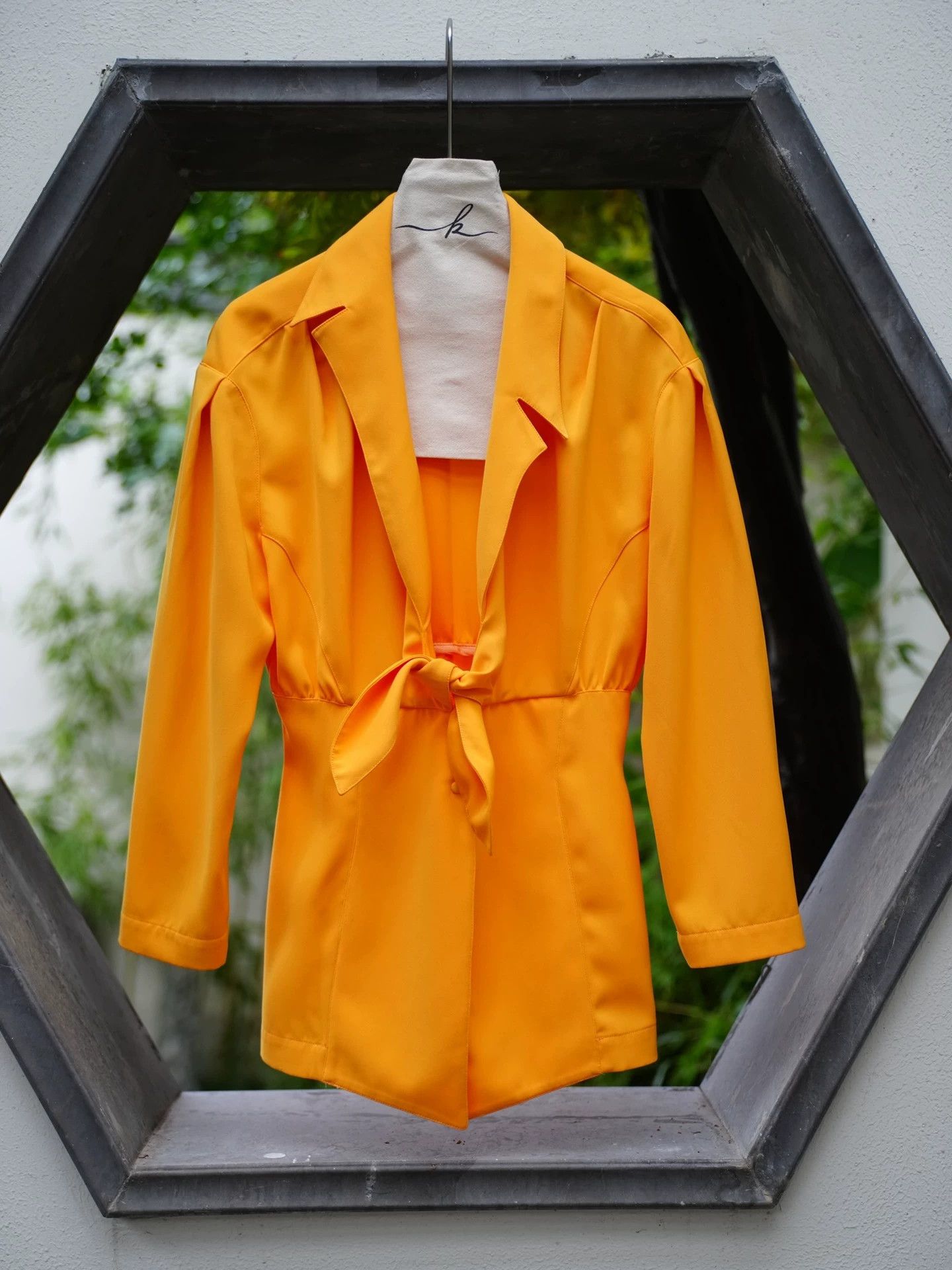 Thierry Mugler Thierry Mugler Vintage Orange Asymmetric Knot Blazer Size M / US 6-8 / IT 42-44 - 2 Thumbnail