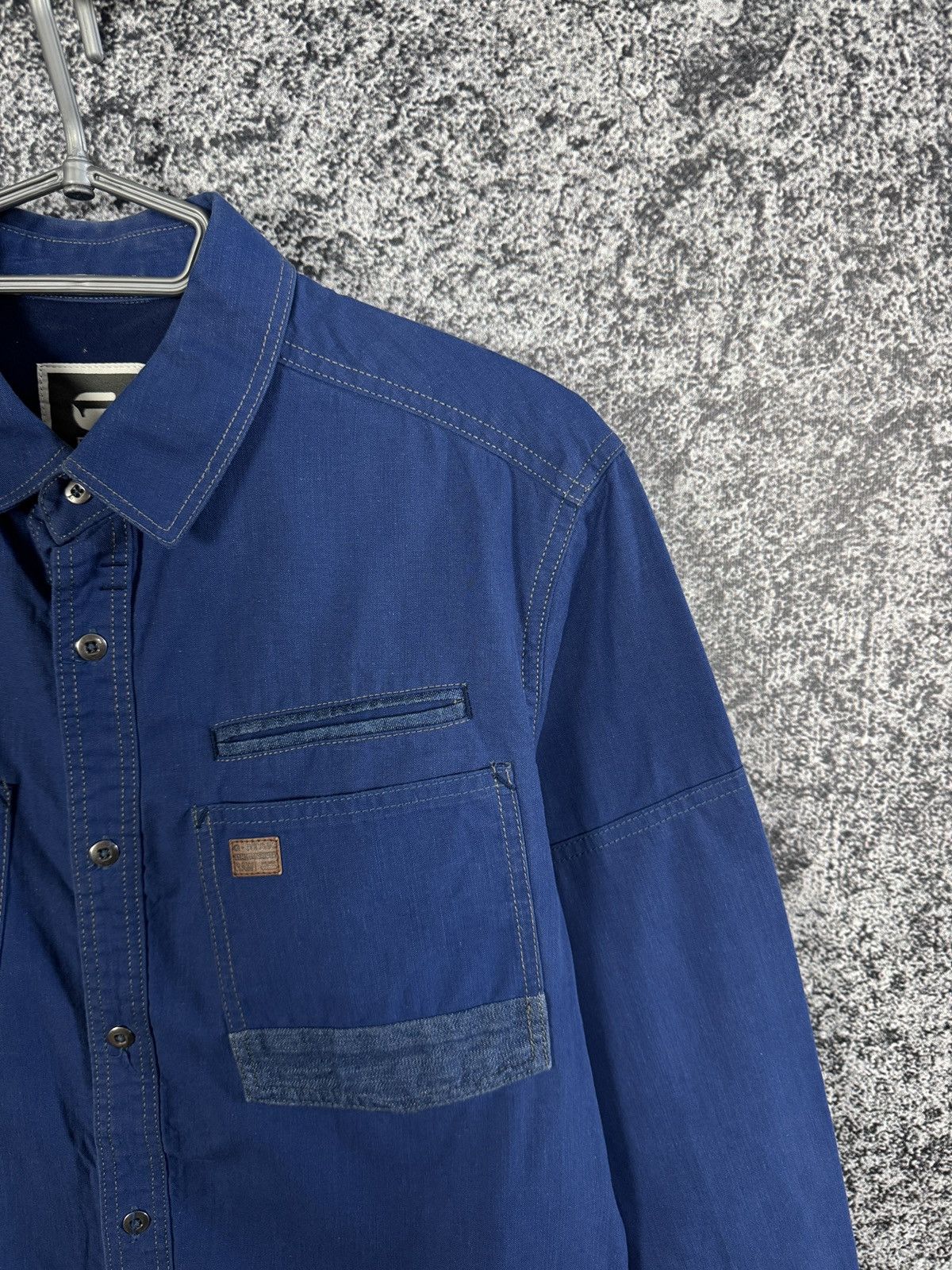 G-Star G-Star Raw Faeroes Work Mix Denim Shirt Button Up Size L Size US L / EU 52-54 / 3 - 2 Thumbnail