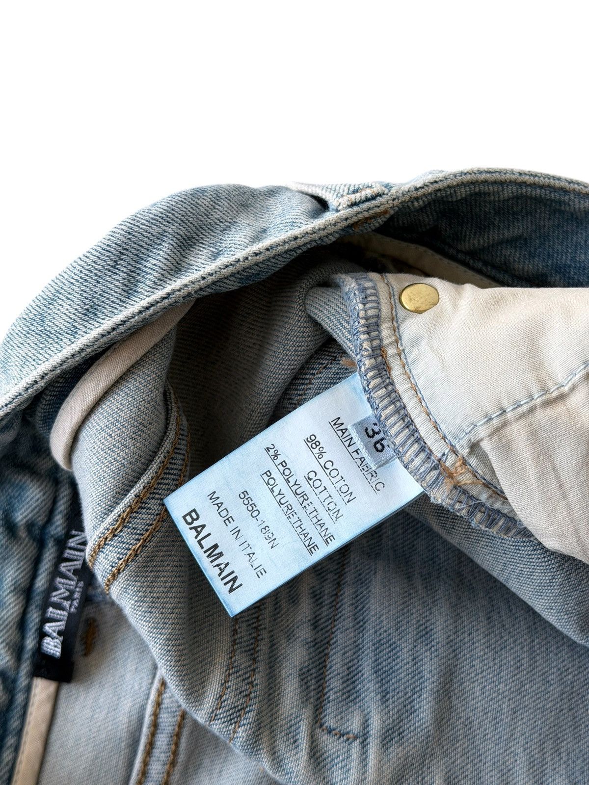 Balmain 2000s Balmain Washed Biker Jeans Size 25" / US 0 / IT 36 - 9 Thumbnail