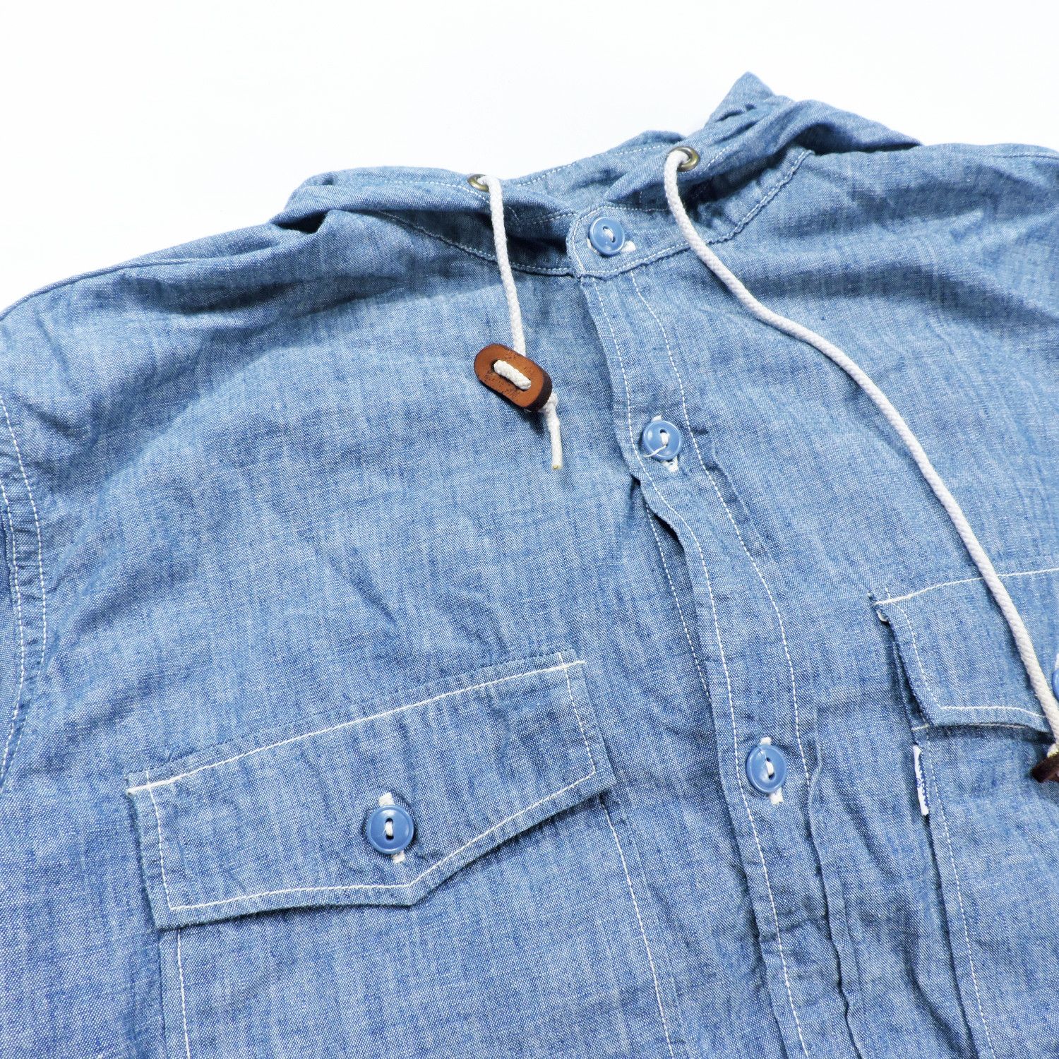 Orslow ORSLOW HOODED DENIM LONG SLEEVE SHIRT Size US L / EU 52-54 / 3 - 8 Thumbnail