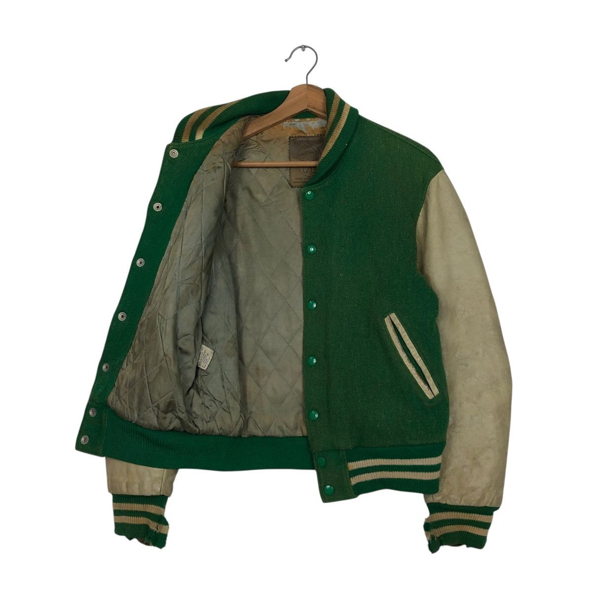 Golden Bear 🔥VINTAGE VARSITY LEATHER JACKET GOLDEN BEAR MADE IN USA Size US S / EU 44-46 / 1 - 13 Thumbnail