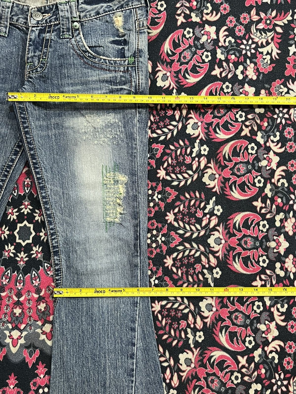 If Six Was Nine C Seventeen Cedi Sept Embroidery Pocket Distress Flare Jean Size 29" - 14 Thumbnail