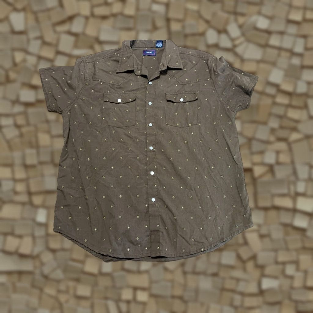Vintage Most Shirt Men's Size Medium Brown Short Sleeve Button Up Pockets Casual Fall Spring Summer Modern Vintage: No Size M / US 6-8 / IT 42-44 - 1 Thumbnail