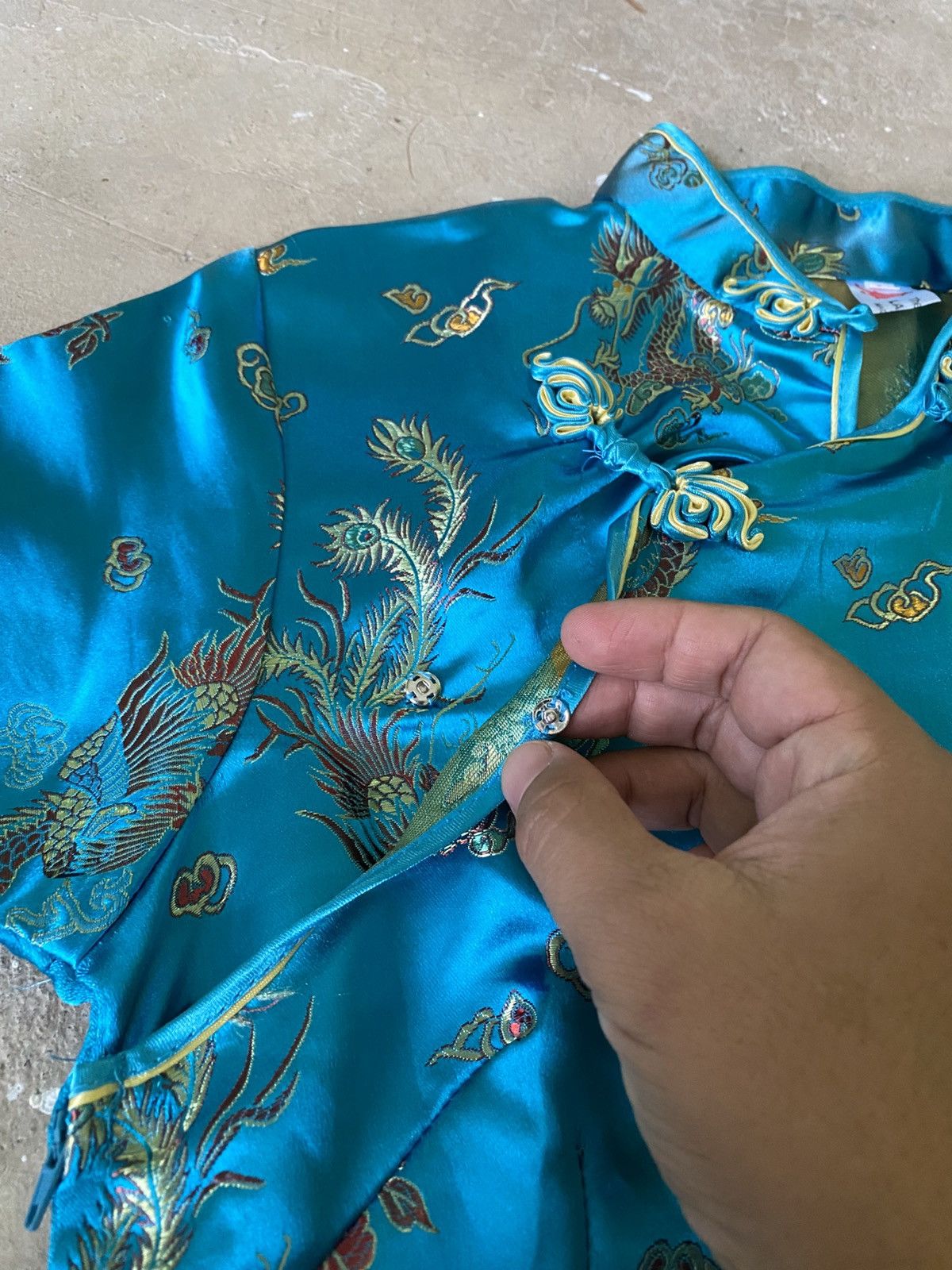 Chinese Laundry Vintage Chinese Cheongsam Silk Dress Size S / US 4 / IT 40 - 8 Thumbnail