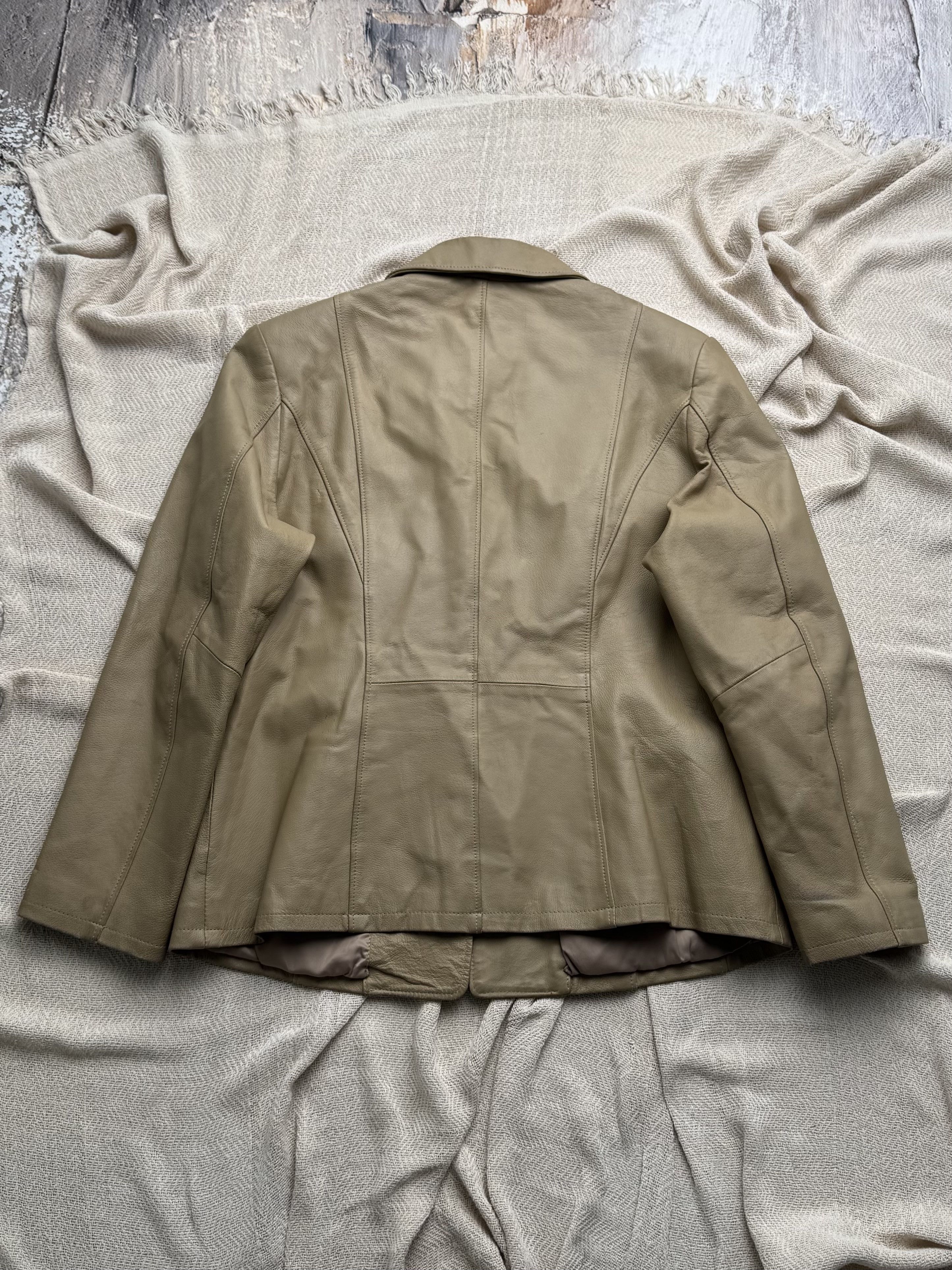 Vintage Vintage Leather Jacket Tailored Button Front Classic Coat Size L / US 10 / IT 46 - 5 Thumbnail