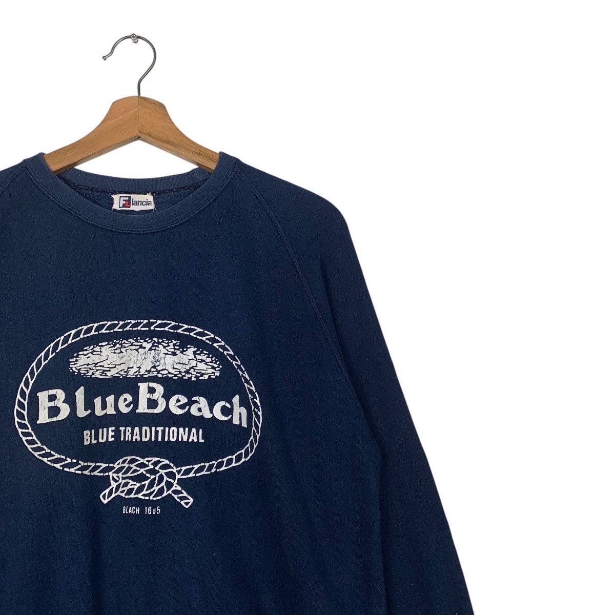 Japanese Brand Flancia Blue Beach Crewneck Sweatshirt Size US M / EU 48-50 / 2 - 5 Thumbnail