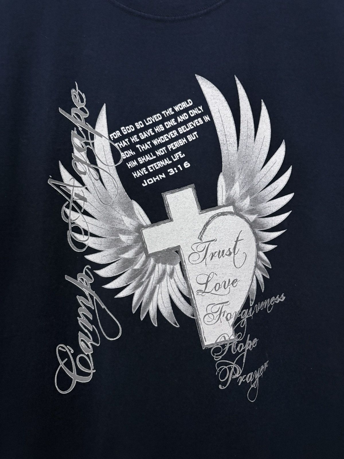 Vintage 90’s John 3:16 Vintage Jesus Christian Tee Shirt Size US L / EU 52-54 / 3 - 2 Thumbnail