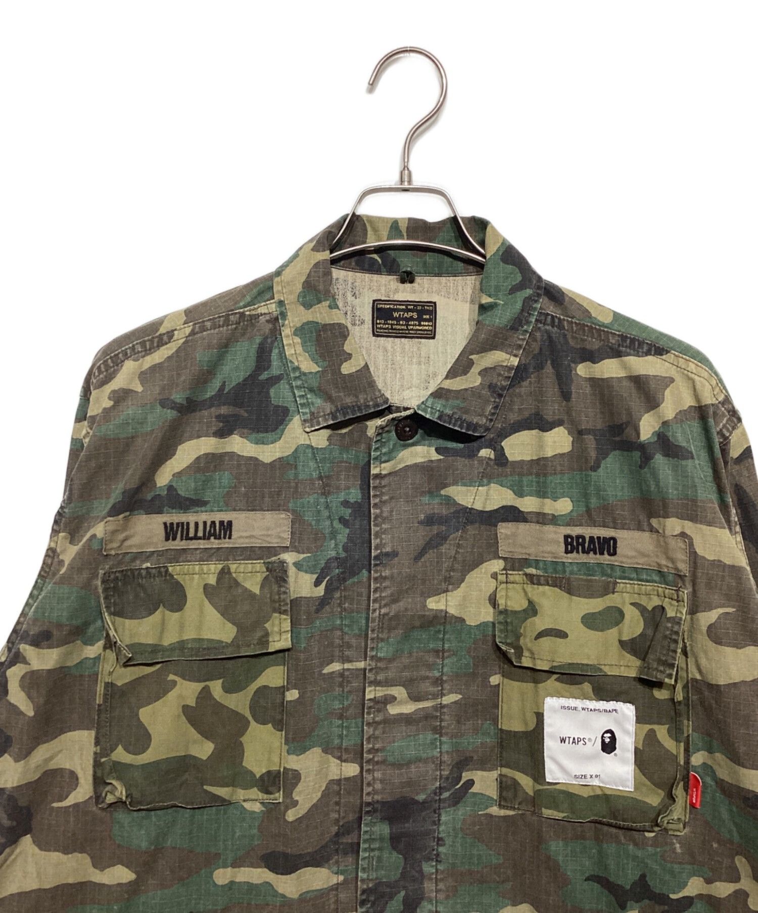 Bape × Wtaps WTAPS × A BATHING APE 2017 JUNGLE L/S SHIRT Olive Size S Size US S / EU 44-46 / 1 - 7 Thumbnail