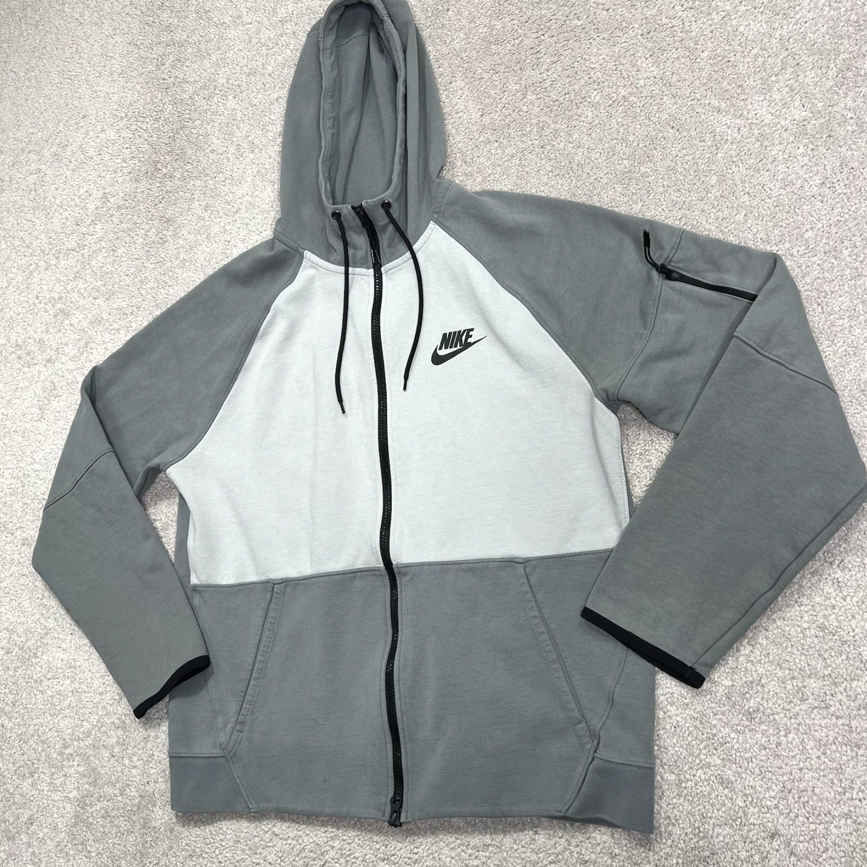 Nike Nike Hoodie Mens Large Gray Color Block Full Zip Sportswear Pockets Sweatshirt Size US L / EU 52-54 / 3 - 2 Thumbnail