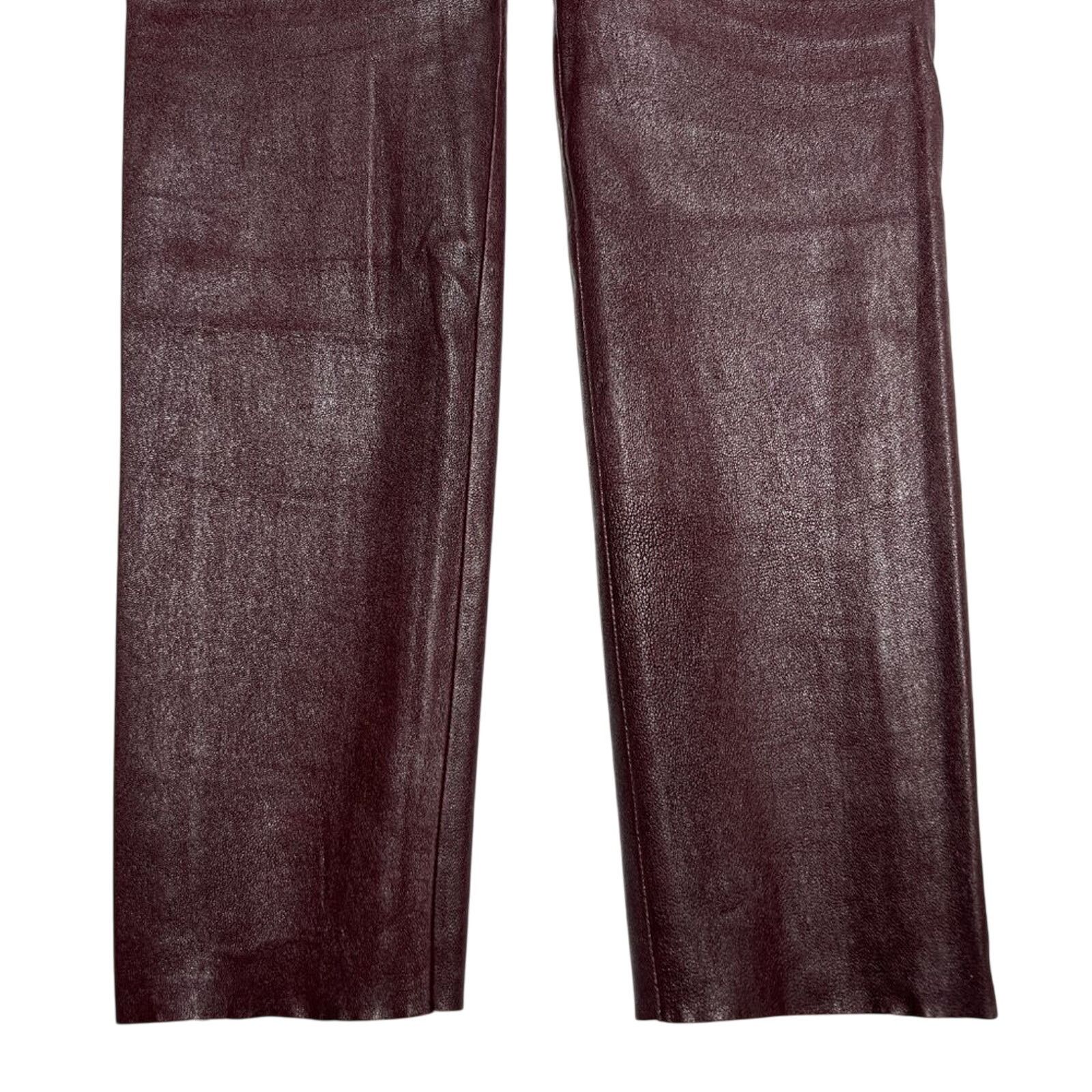 Mackage Mackage Lamb Leather Skinny Pants Maroon Size 8 Zip Size 30" / US 8 / IT 44 - 10 Thumbnail
