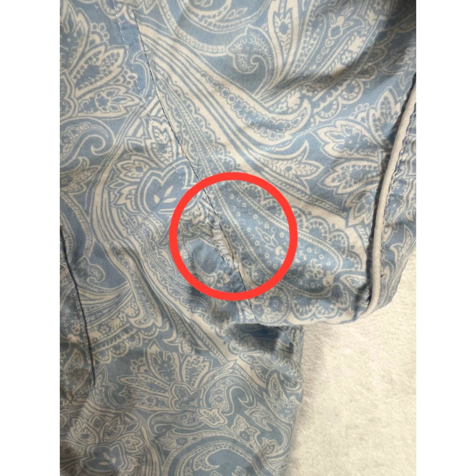 Ralph Lauren Lauren Ralph Lauren Pajama Shirt Collar Button Shirt Women L Blue Paisley Size L / US 10 / IT 46 - 5 Thumbnail