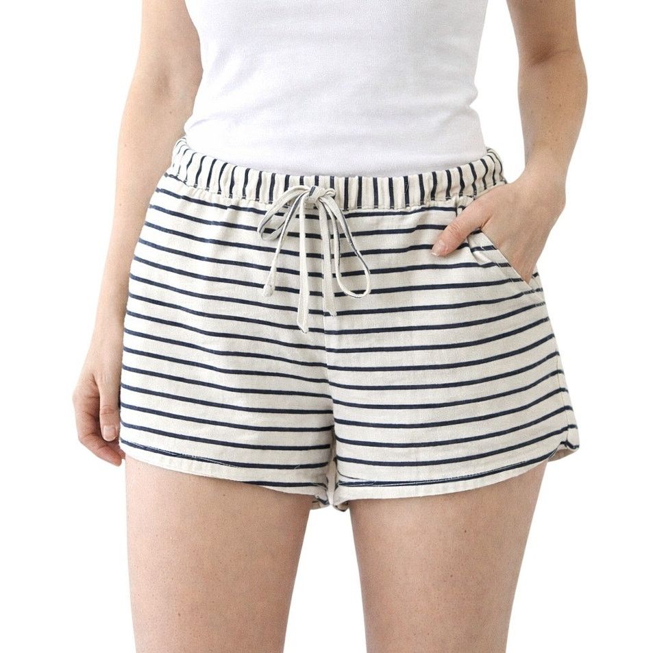 J.Crew J.Crew Ladies Retro Nautical Blue Stripe Linen Shorts | Sz L Size 32" / US 10 / IT 46 - 1 Thumbnail