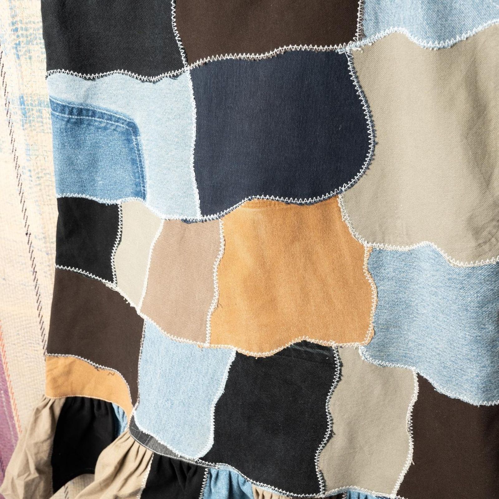 Other Custom patchwork mini dress with ruffle hem Size M / US 6-8 / IT 42-44 - 3 Thumbnail