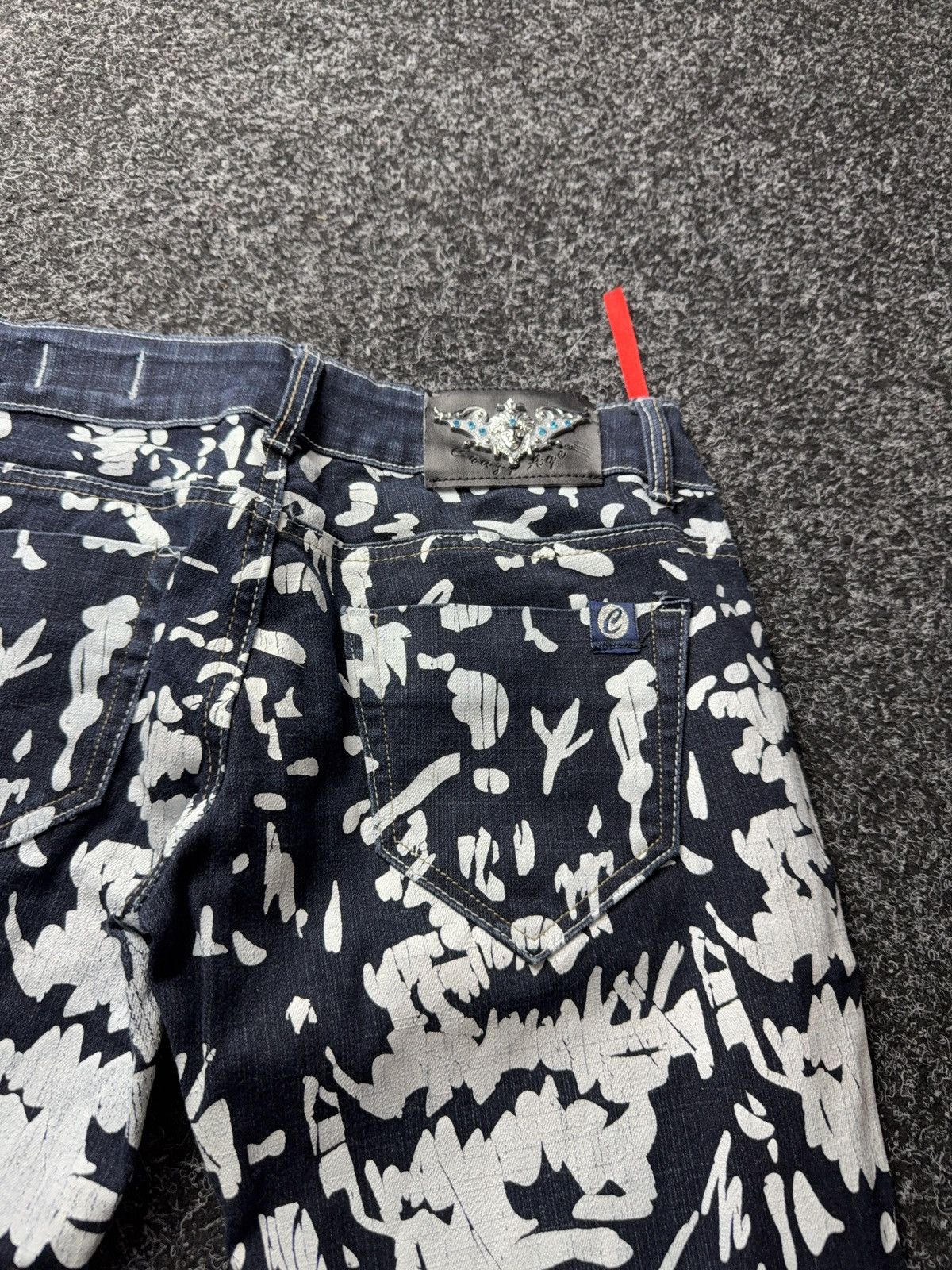 Japanese Brand Avant Garde 00s Crazy Age Graphic Flared Jeans Y2K Pattern Size 28" / US 6 / IT 42 - 18 Thumbnail