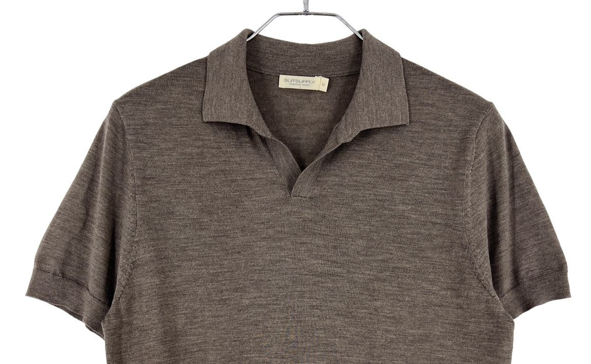 Suitsupply Merino Wool Johnny Collar Short Sleeve Polo Sweater Size XS Size US XS / EU 42 / 0 - 3 Thumbnail