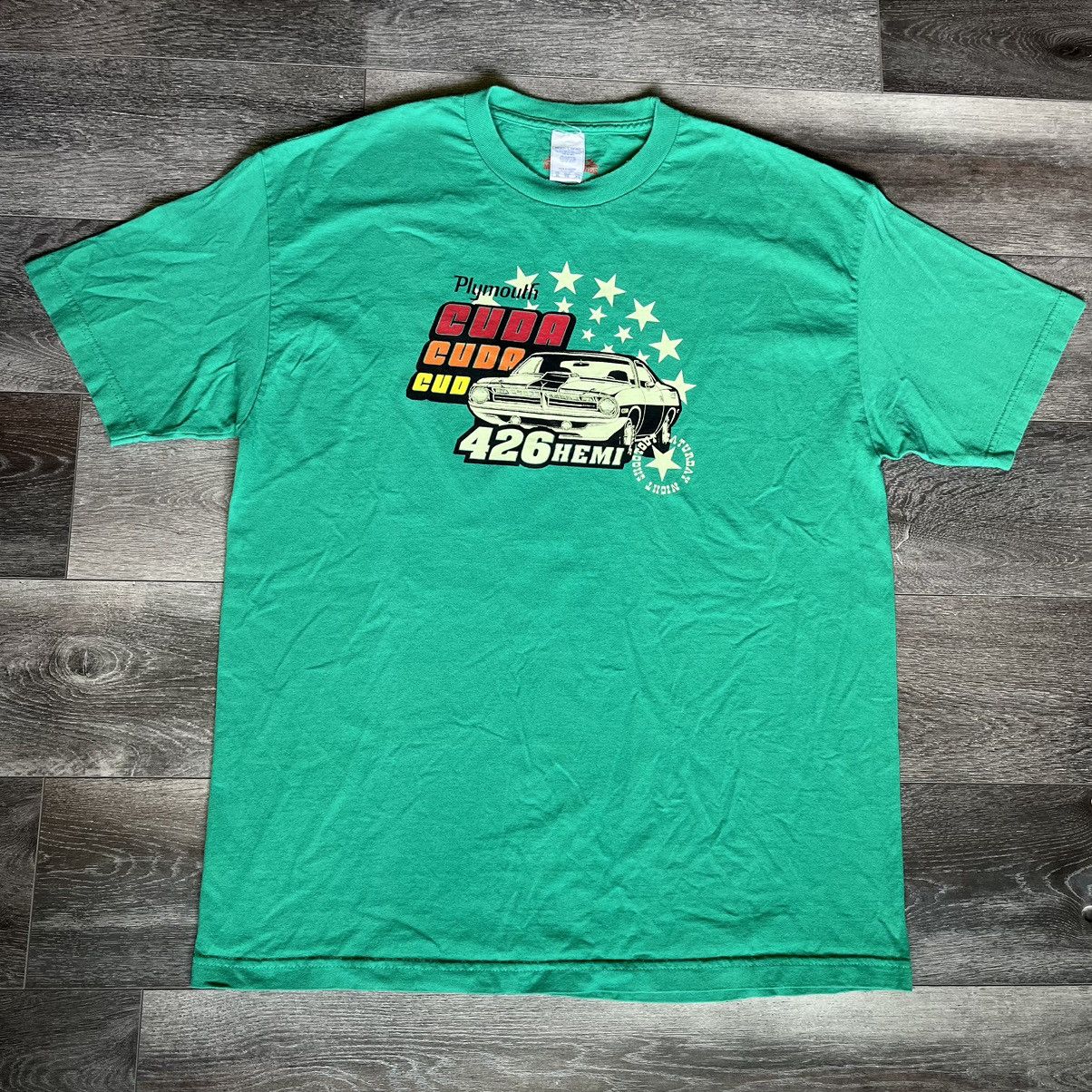 Chrysler × Vintage Vintage 2000s Plymouth Cuda 426 Hemi Motorbrands Graphic Tee Size US XL / EU 56 / 4 - 2 Thumbnail