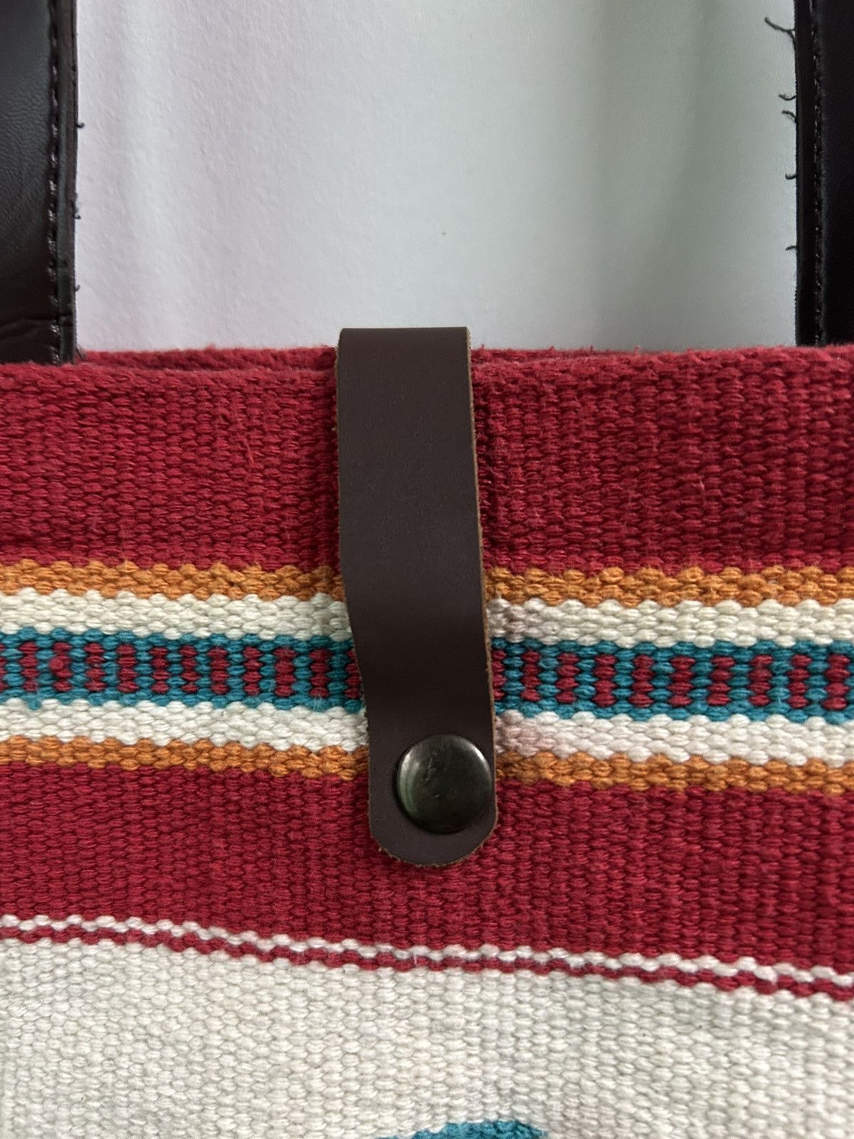 Japanese Brand Amina Collection Hand Woven Rug Southwestern Tote Bag Size ONE SIZE - 12 Thumbnail
