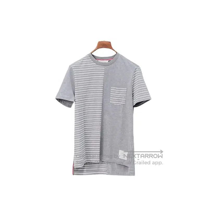 Thom Browne Thom Browne Gray Striped Short Sleeve T-Shirt . Size US XL / EU 56 / 4 - 1 Thumbnail