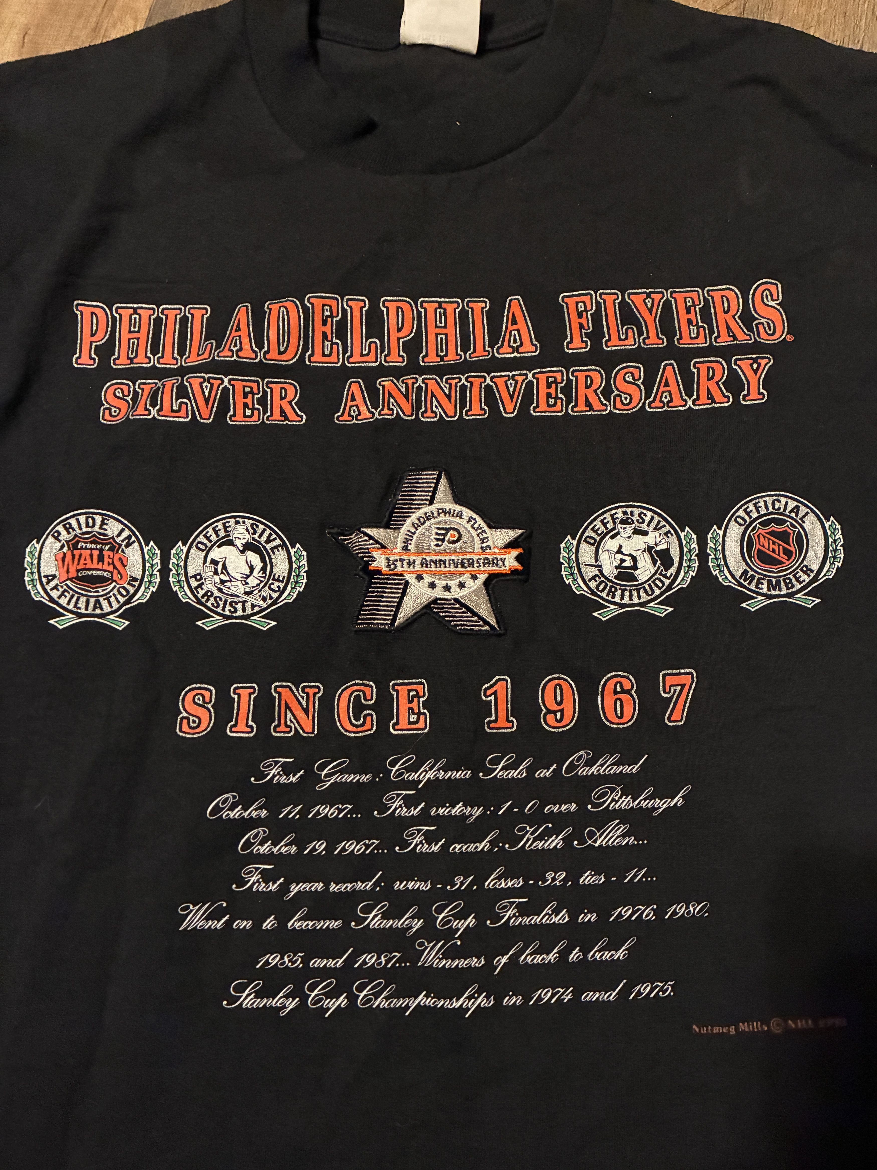 Nutmeg Rare Vintage Philadelphia Flyers Silver Anniversary Nutmeg X Size US XL / EU 56 / 4 - 3 Thumbnail