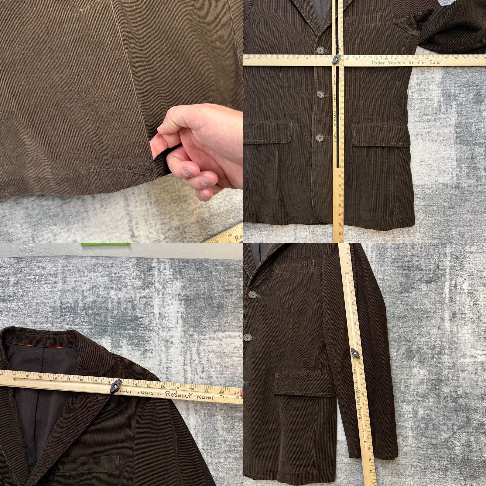 J.Crew VINTAGE J.CREW Blazer Jacket Mens S Corduroy Notch Lapel Academia 3-Button Front 4-Button Sleeve Brown Ribbed 37 Chest Vintage Uni Dress Coat Size 36R - 8 Thumbnail