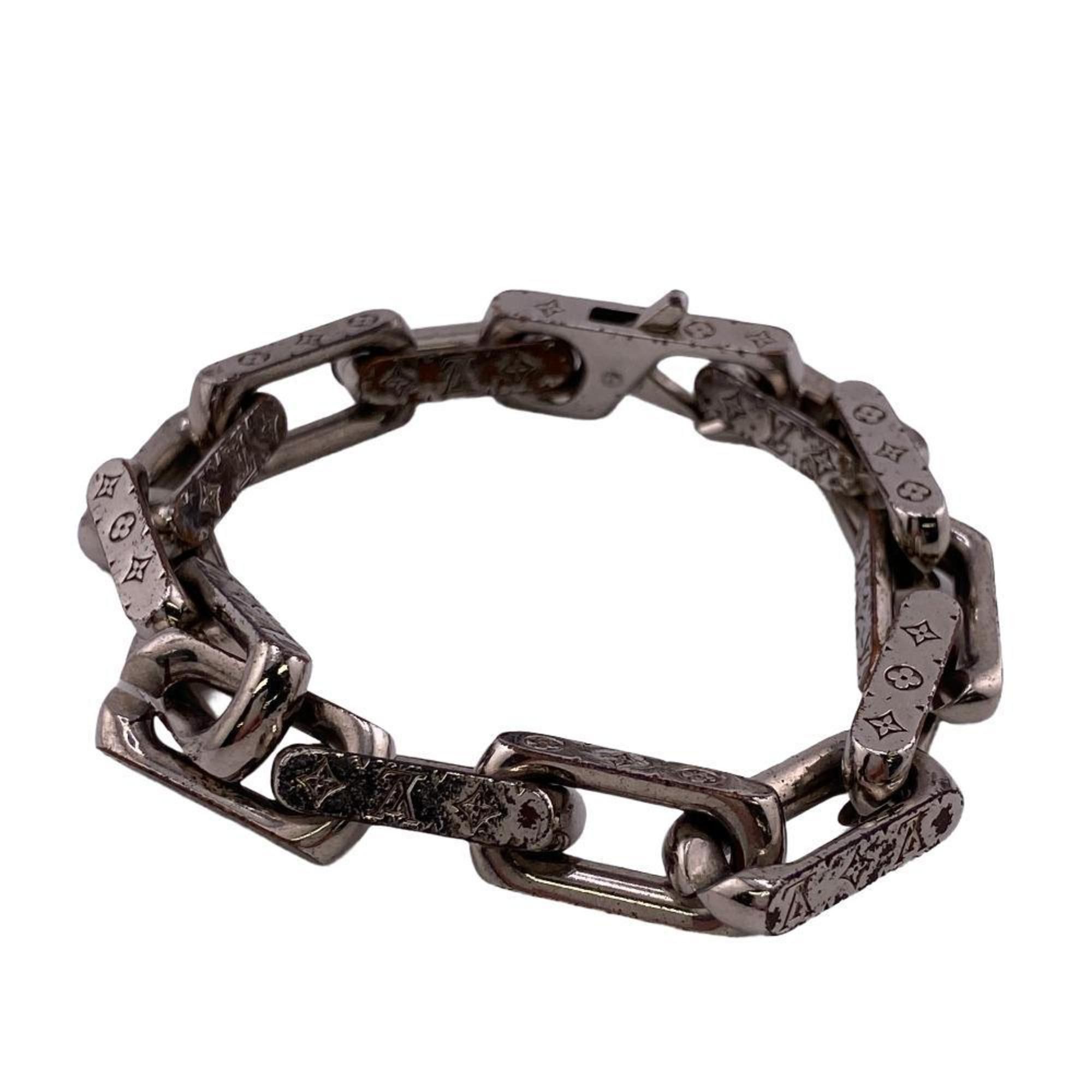 image of Louis Vuitton M64223 Bracelet Chain Monogram Silver Men Women in Gold