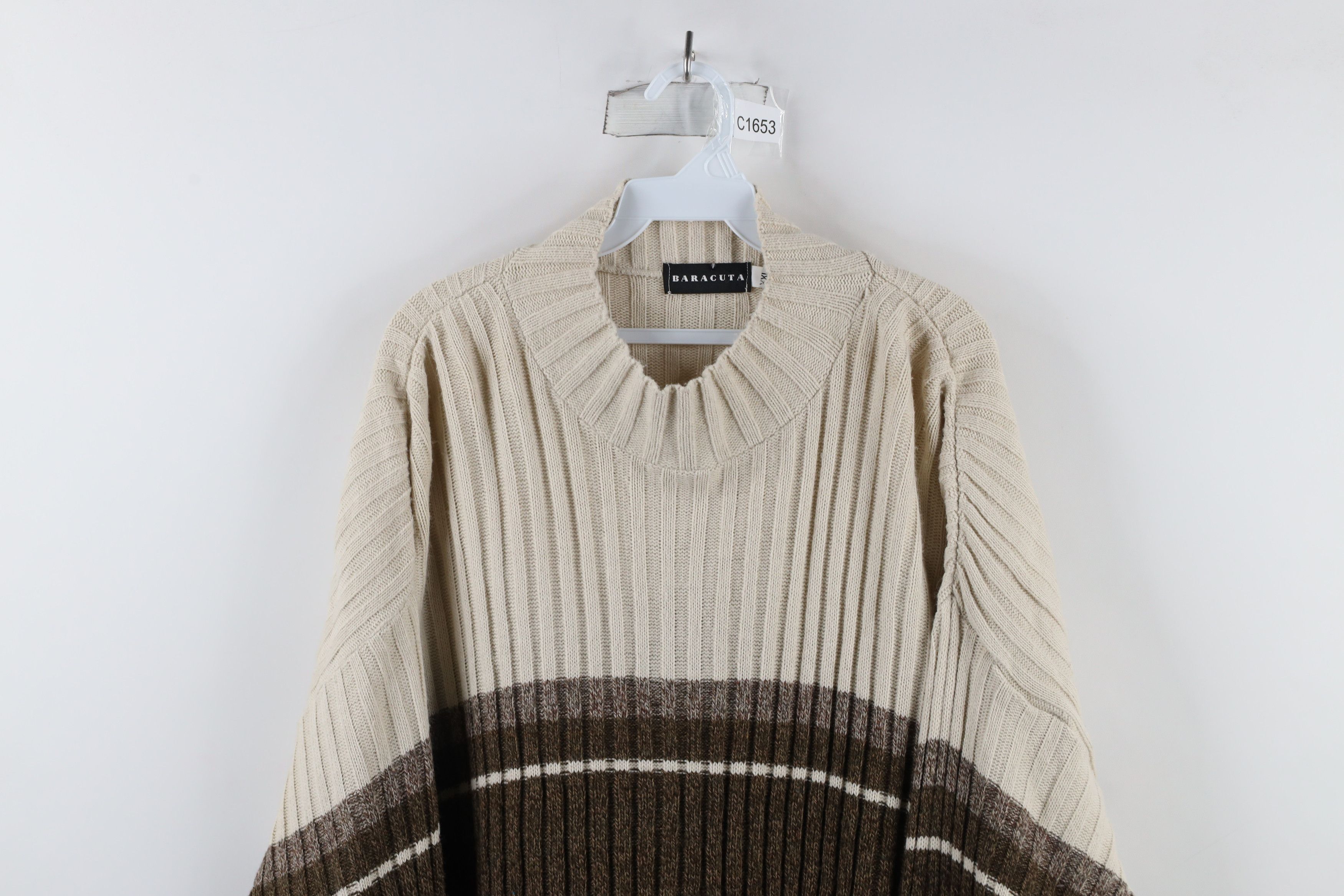 Vintage Vintage 90s Streetwear Chunky Ribbed Knit Mock Neck Sweater Size US XXL / EU 58 / 5 - 2 Thumbnail