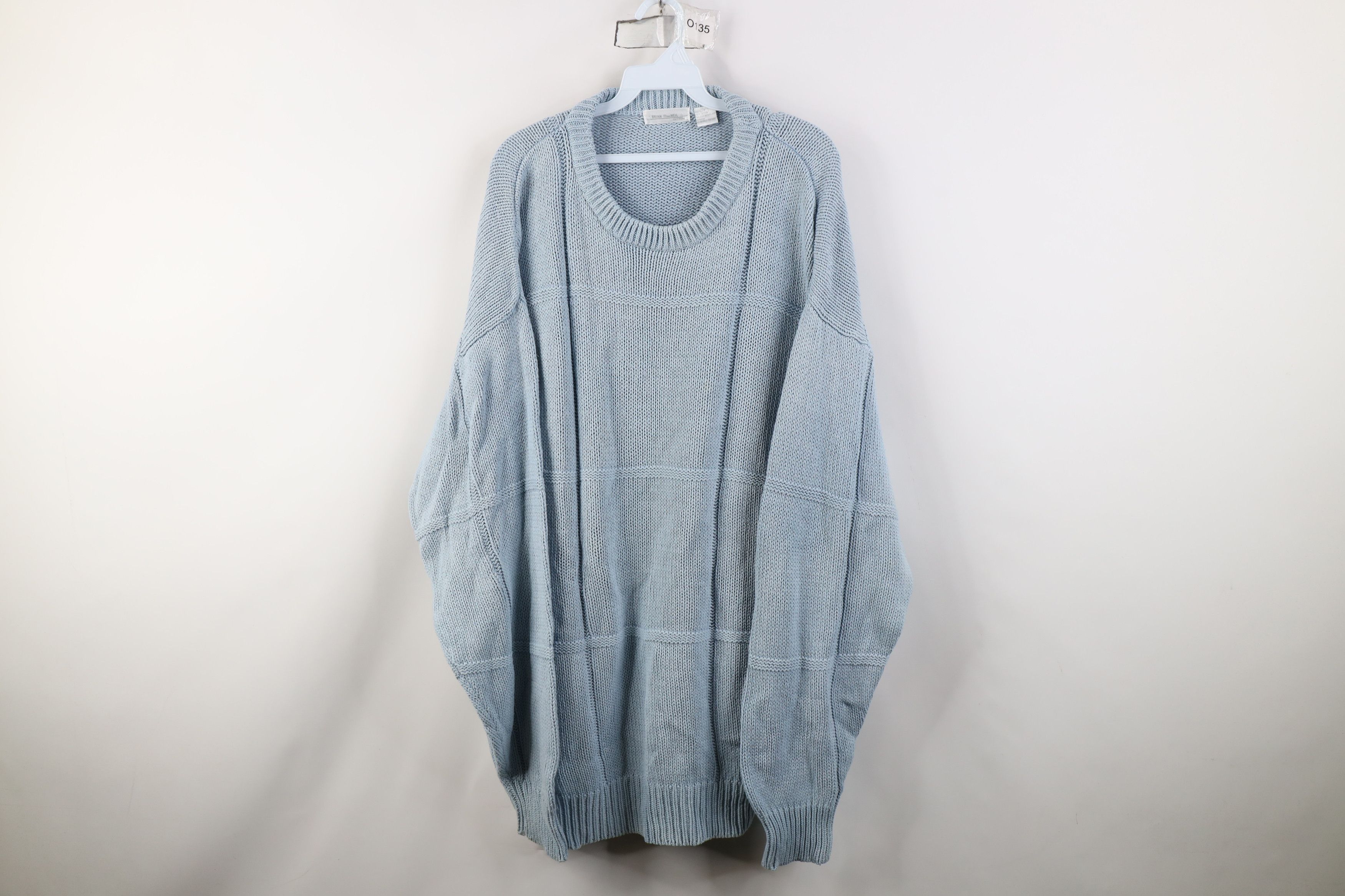 Vintage Vintage 90s Streetwear Ribbed Knit Sweater Carolina Blue Size US XL / EU 56 / 4 - 1 Thumbnail
