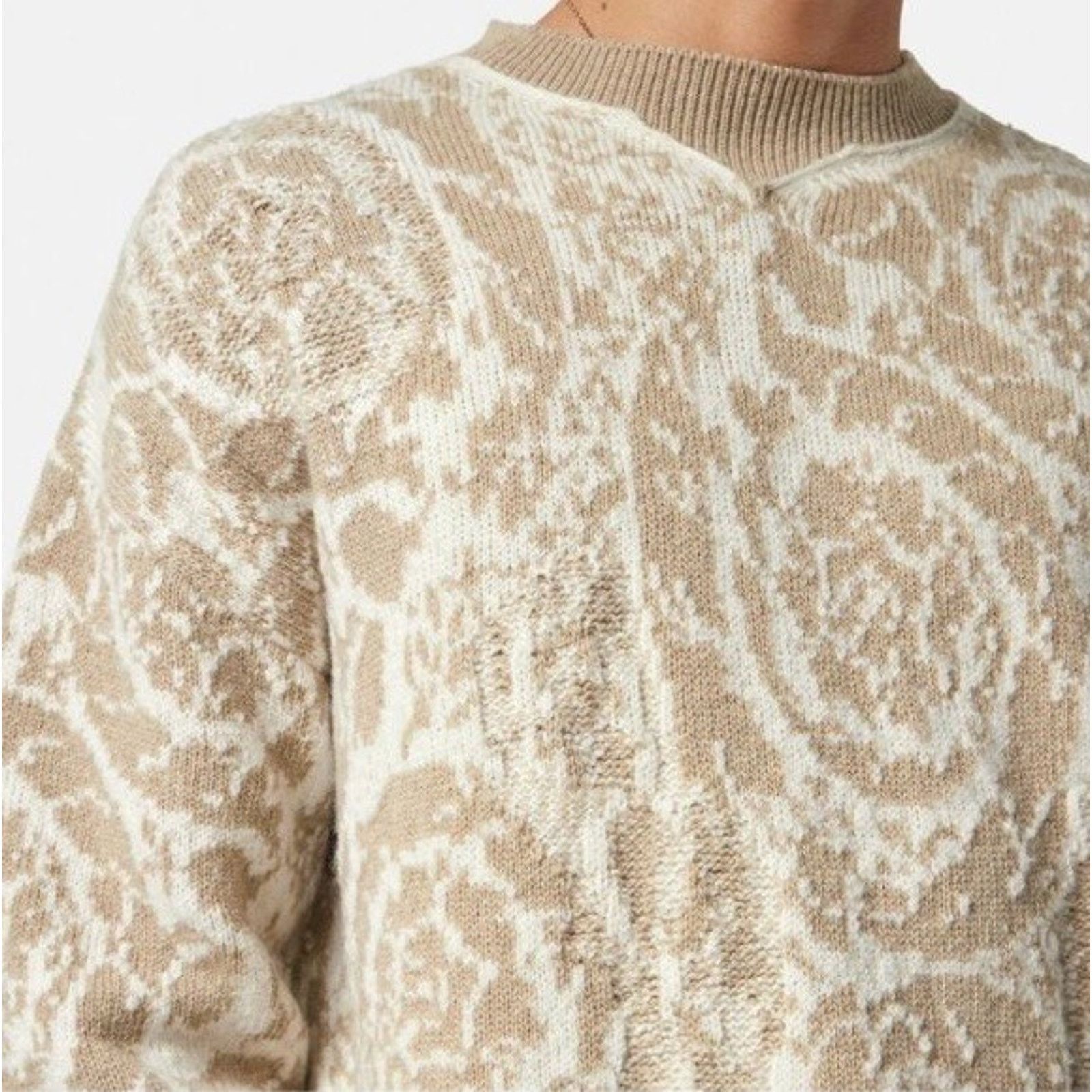 Versace Versace Barocco Wool Knit Sweater Beige 40 US 1013400 Size US M / EU 48-50 / 2 - 3 Thumbnail