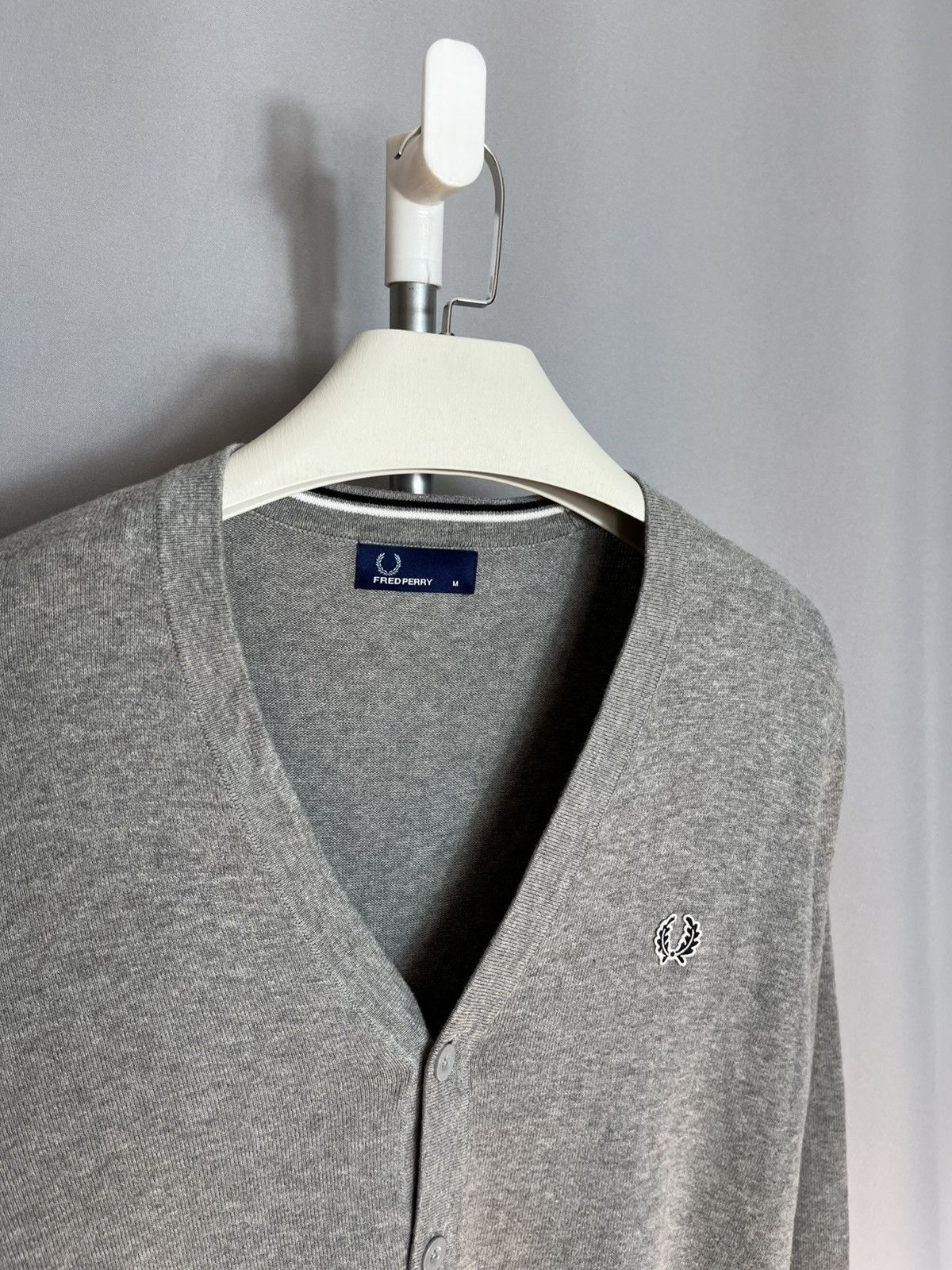 Fred Perry Fred Perry Mens Cardigan Cotton Button Grey Long Sleeve Size US M / EU 48-50 / 2 - 2 Thumbnail