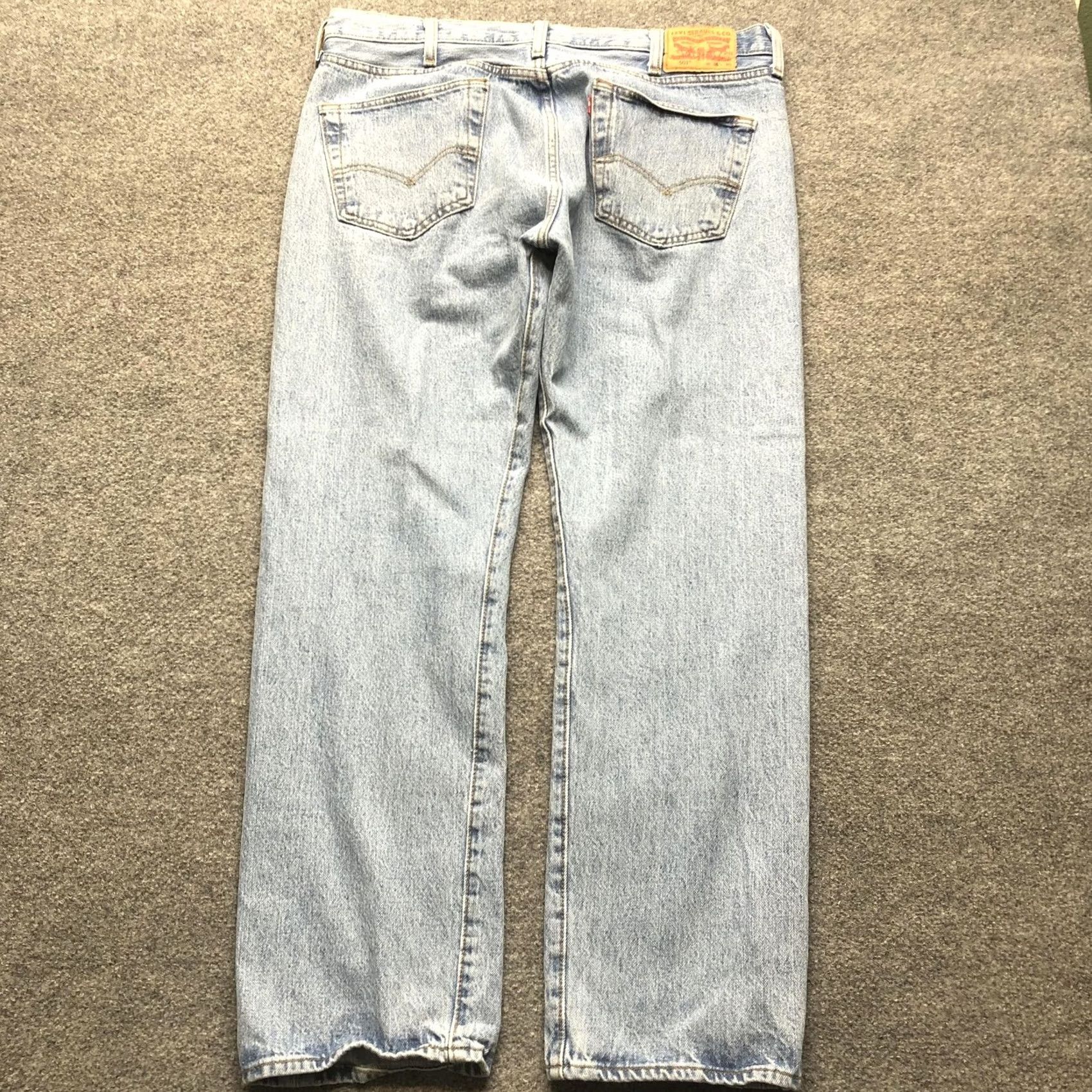 Levi's Levi's 501 Jeans Mens 38x30 Light Wash Blue Straight Denim Button Fly Pants Size US 38 / EU 54 - 6 Thumbnail