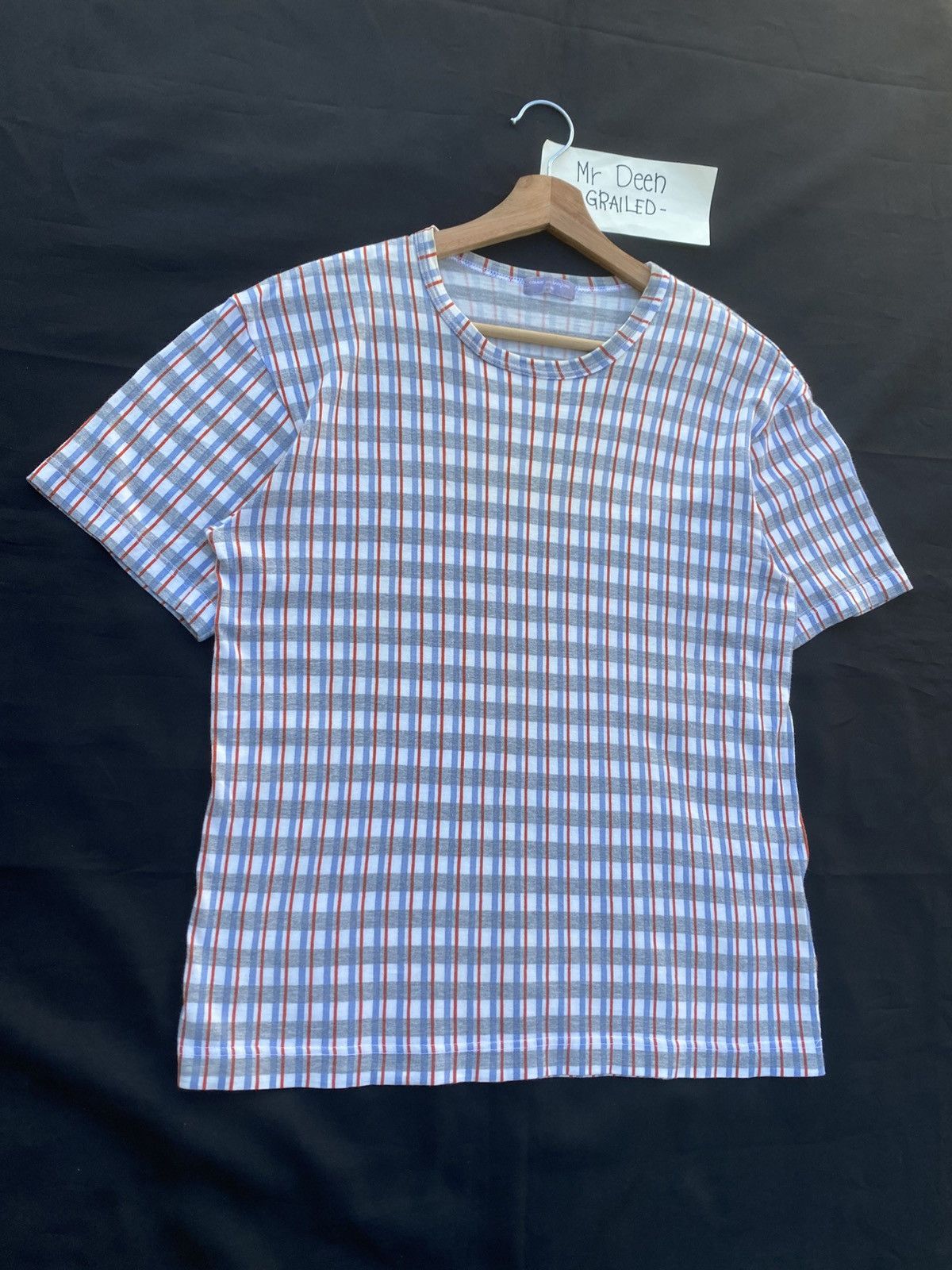Rare Vtg AD2001 Comme Des Garcons CDG Checkered Tshirt