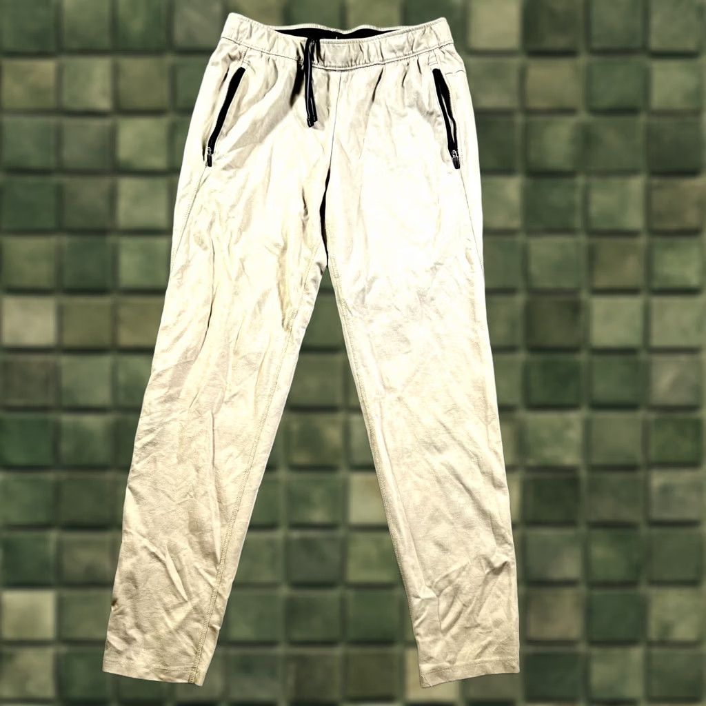 Athletic Works Athletic Works Pants Mens M (32-34) Beige Slim Fit Tapered Leg Drawstring Running Size US 31 - 1 Thumbnail