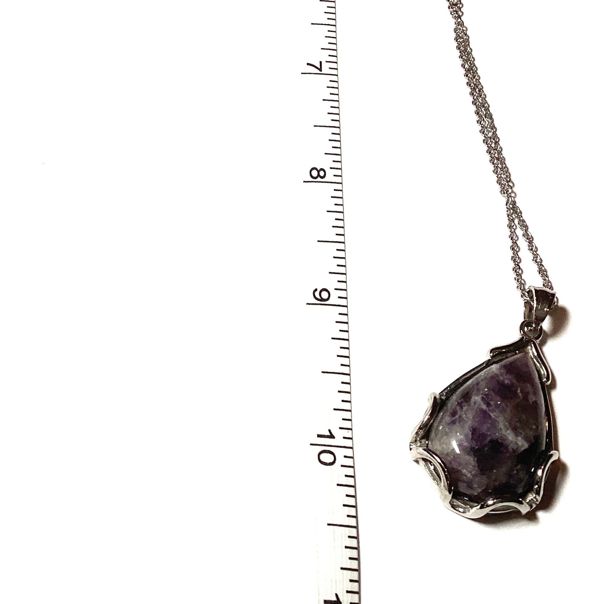 Other Sterling Silver Chain Necklace With Teardrop Amethyst Pendan Size ONE SIZE - 5 Thumbnail