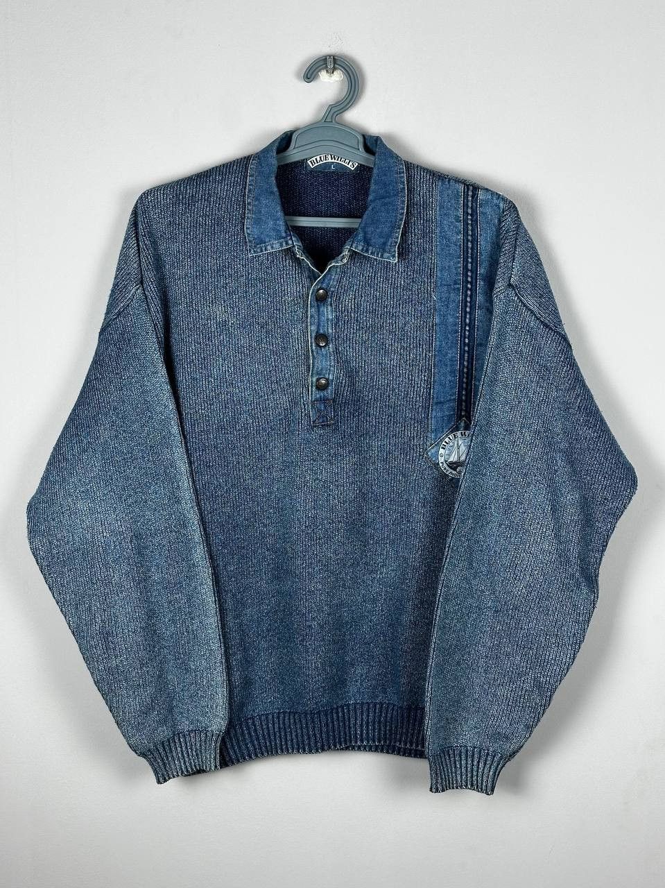 Vintage Vintage Blue Willi’s Nautical Knit Sweater Sailboat Denim Size US L / EU 52-54 / 3 - 1 Thumbnail