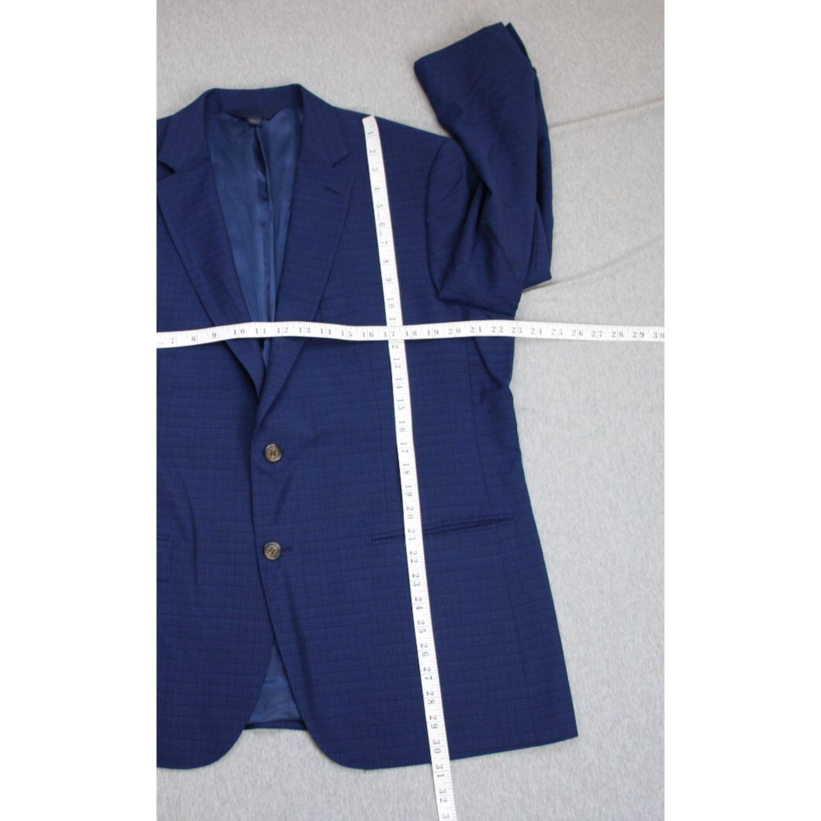 Suitsupply Max Davoli Blazer Mens 46R Blue Plaid Wool 2 Button Size 46R - 6 Thumbnail