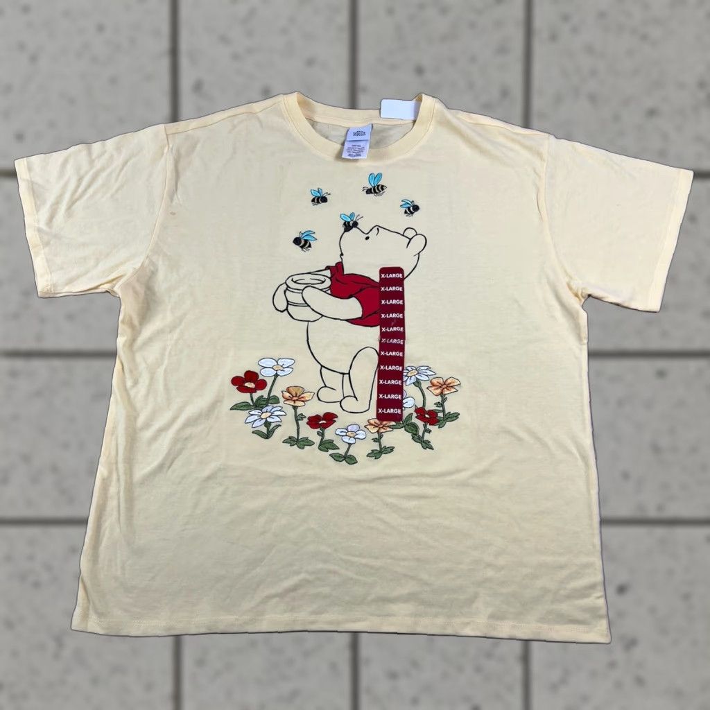 Disney Disney Winnie The Pooh Honey Bees Flowers Graphic T-Shirt Yellow XL Women Size XL / US 12-14 / IT 48-50 - 1 Thumbnail