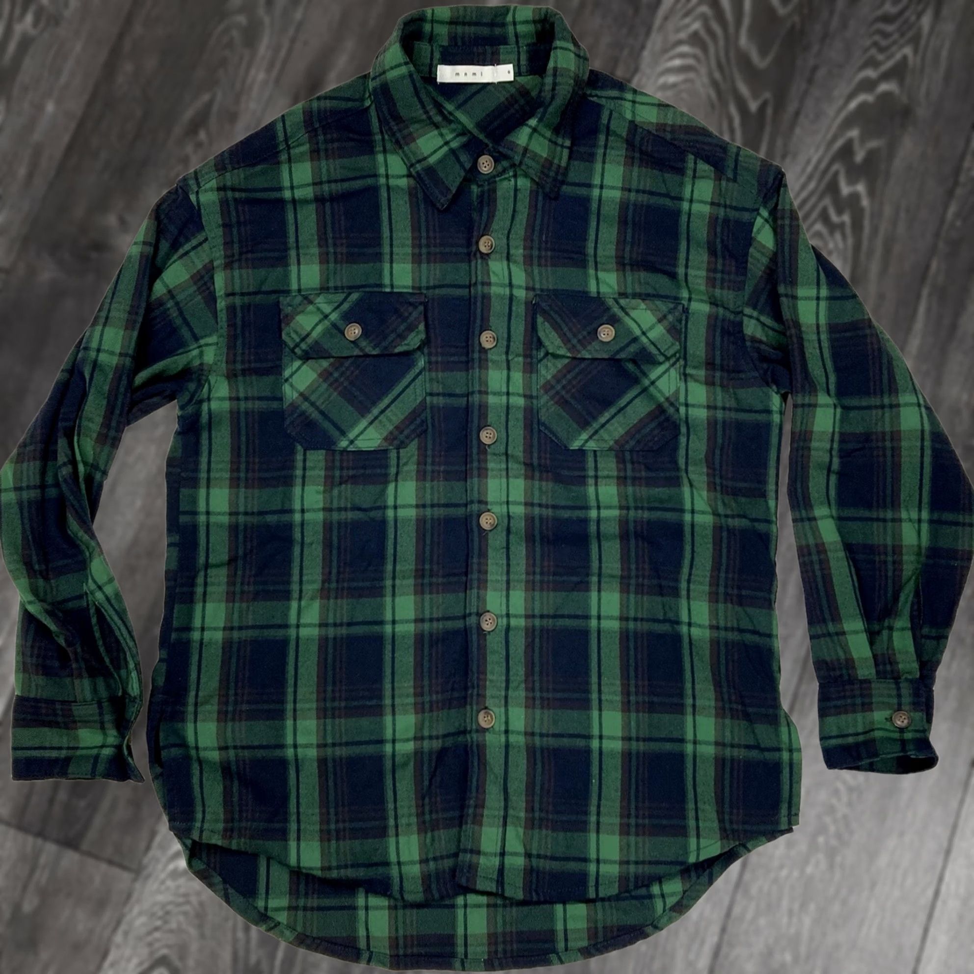 MNML MNML Plaid Button-Up Shirt Men Small Green Long Sleeve Pocket Shirt Size US S / EU 44-46 / 1 - 1 Thumbnail