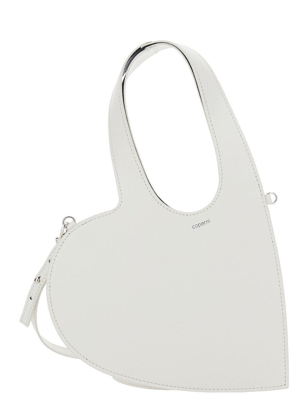 Coperni 'baby Heart' White Heart Shaped Crossbody Bag With Adjustable And Removable Shoulder Strap In Leather Woman, Women's