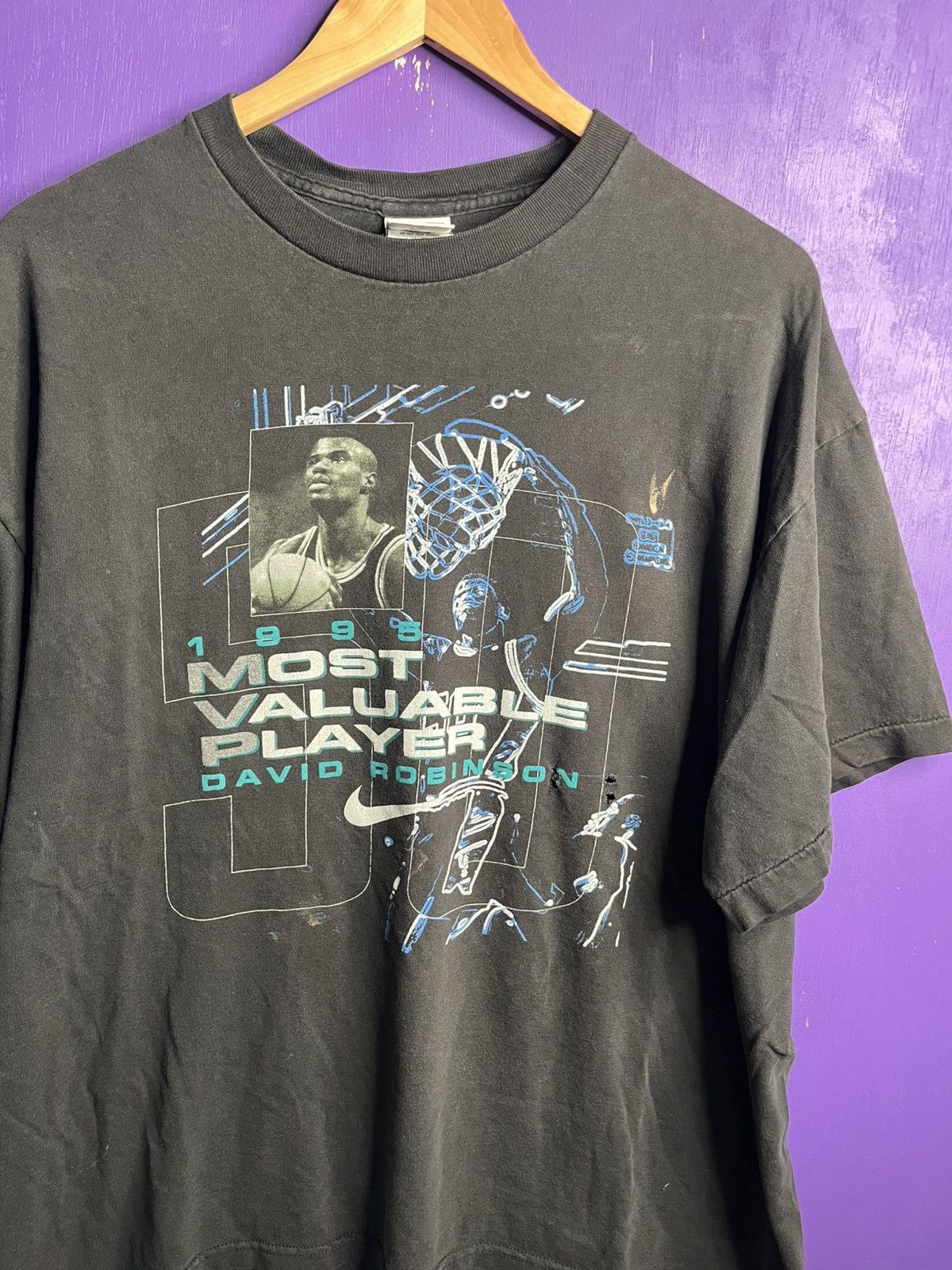 Nike × Vintage Vintage 1995 Nike David Robinson MVP t-shirt Size US XL / EU 56 / 4 - 3 Thumbnail