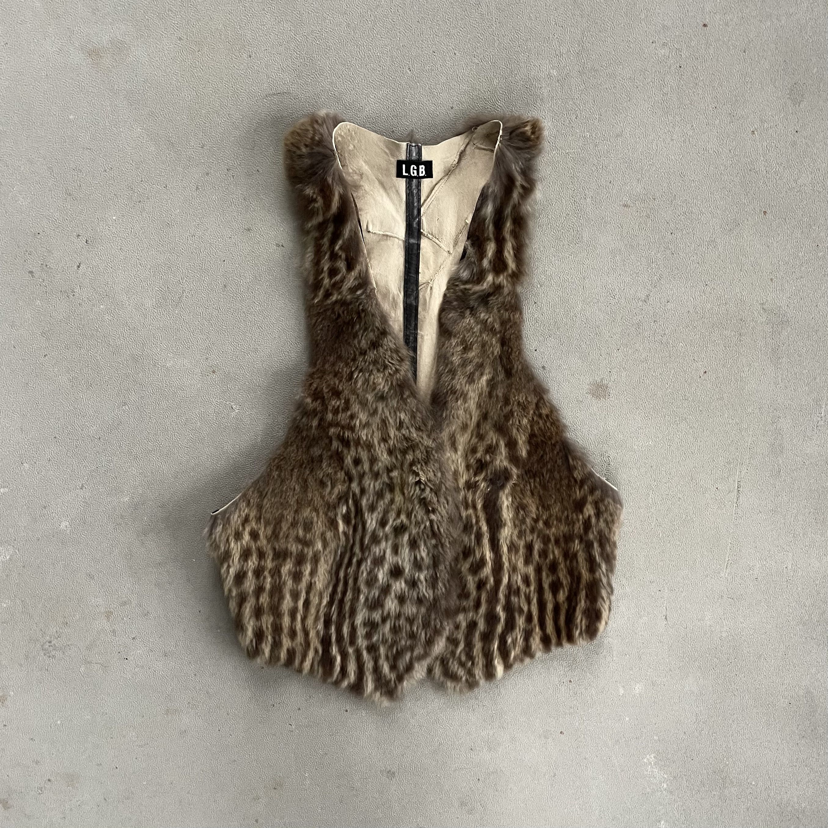 image of Le Grande Bleu L G B Cheetah Fur Gilet, Men's (Size Small)