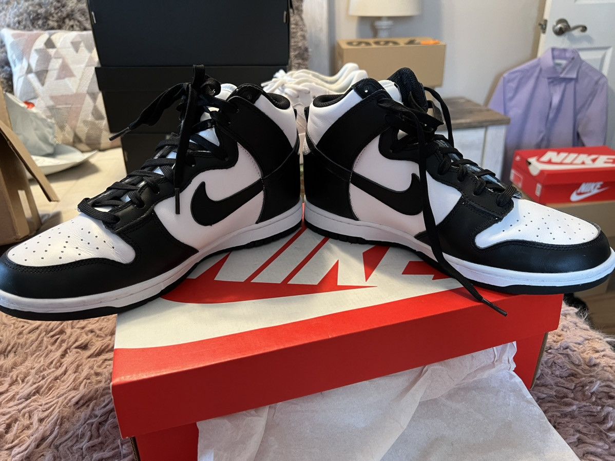 Nike Nike Dunk Hi Retro Panda Black + White Size US 8.5 / EU 41-42 - 5 Thumbnail