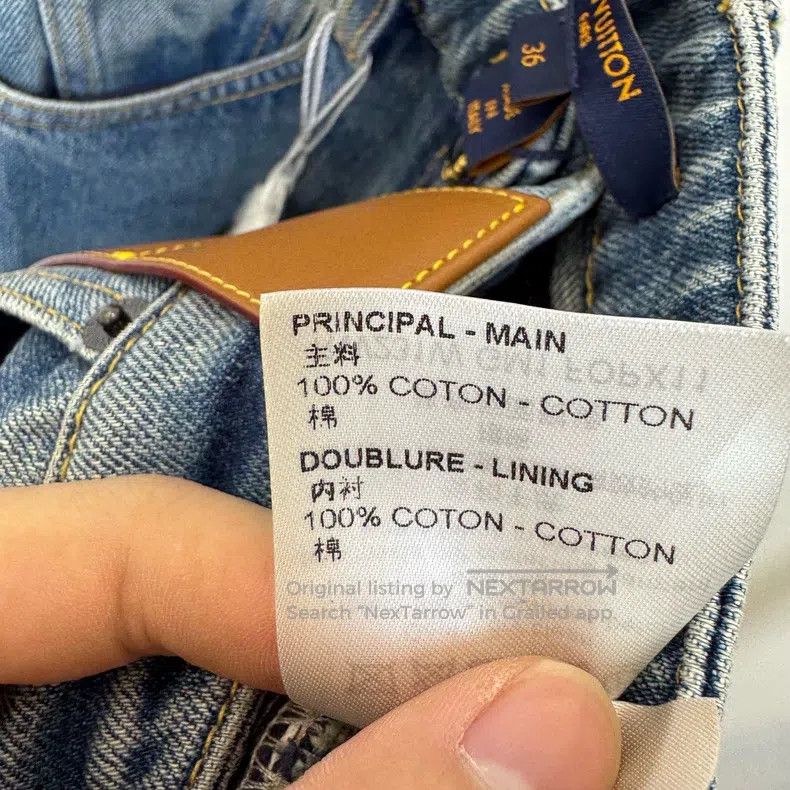 Louis Vuitton Louis Vuitton Washed Blue Leather Straight Leg Jeans Size US 36 / EU 52 - 5 Thumbnail