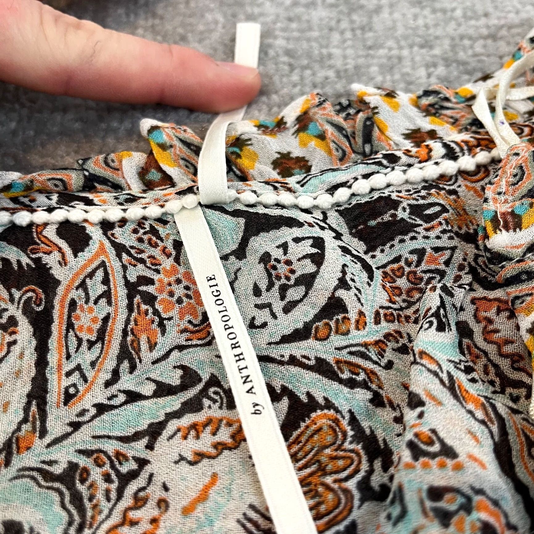 Anthropologie Anthropologie Top Women XL Crop Top Blouse Peasant Boho Surplice V-Neck Ruffled Multicolor Womens Size XL / US 12-14 / IT 48-50 - 3 Thumbnail