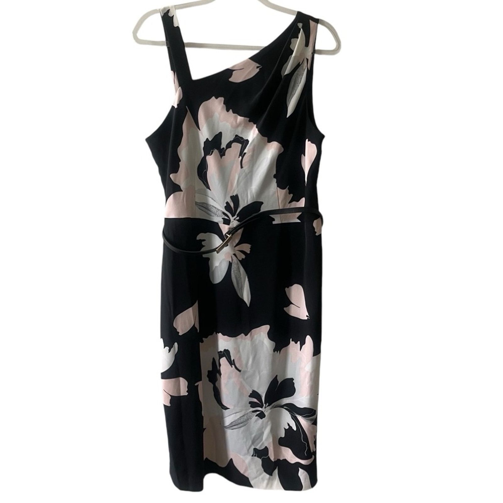 Jones New York Jones New York Floral Asymmetrical Sleeveless Belted Dress Size XL / US 12-14 / IT 48-50 - 10 Thumbnail